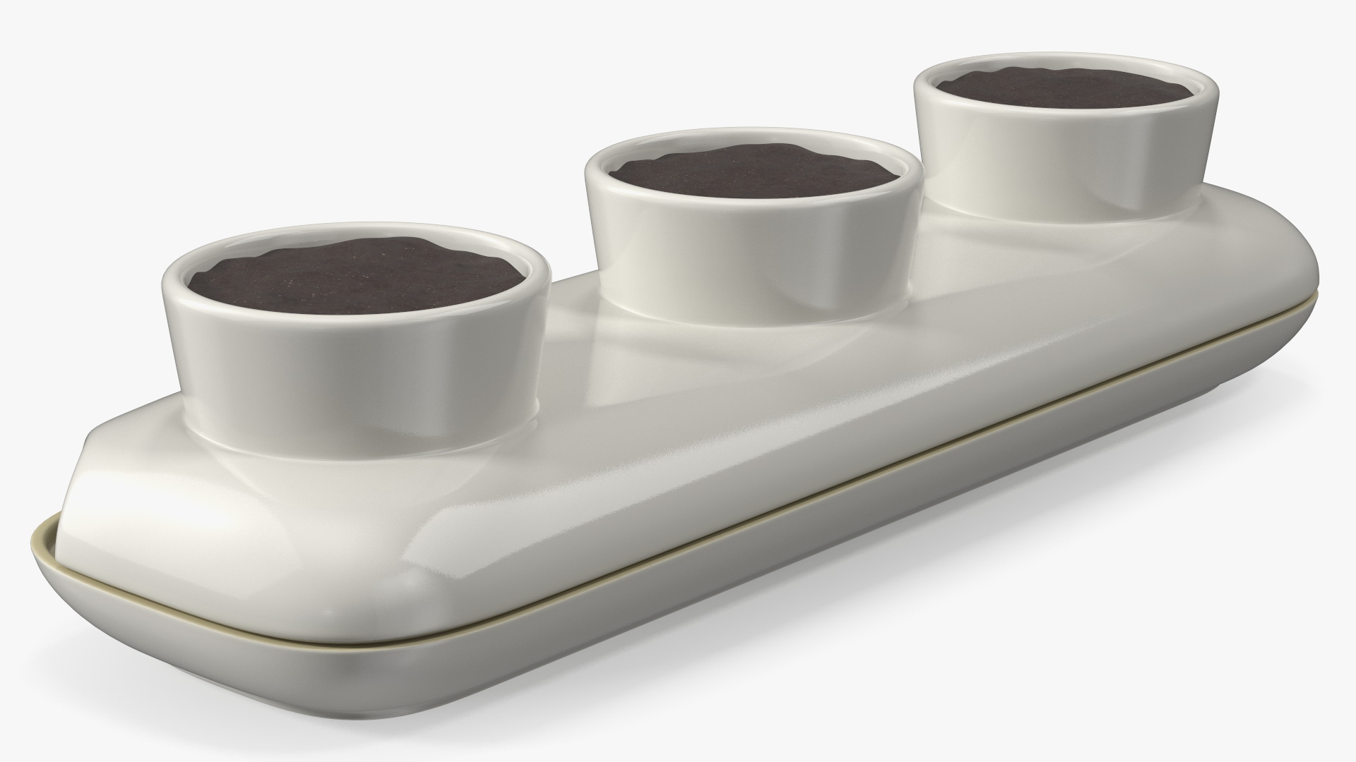 3D Stoneware Trio Pot Sagaform White model