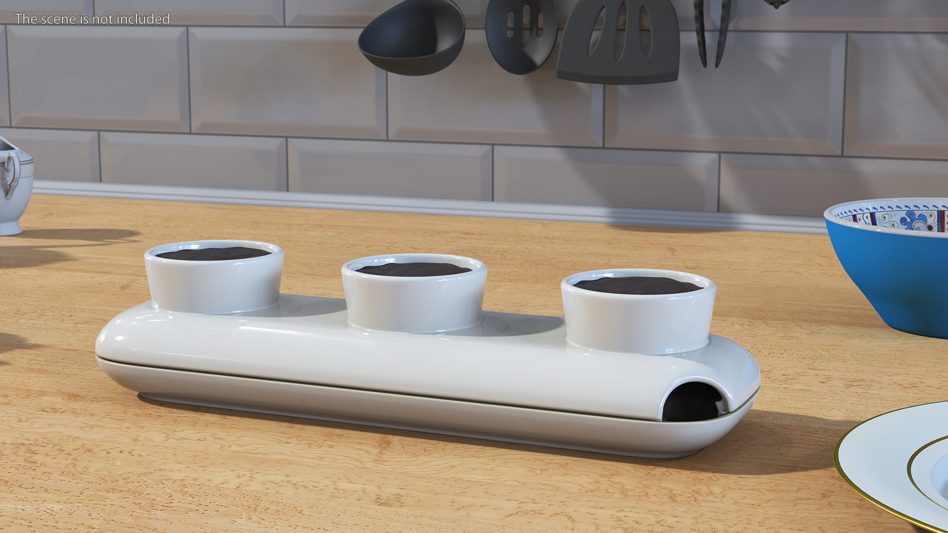 3D Stoneware Trio Pot Sagaform White model