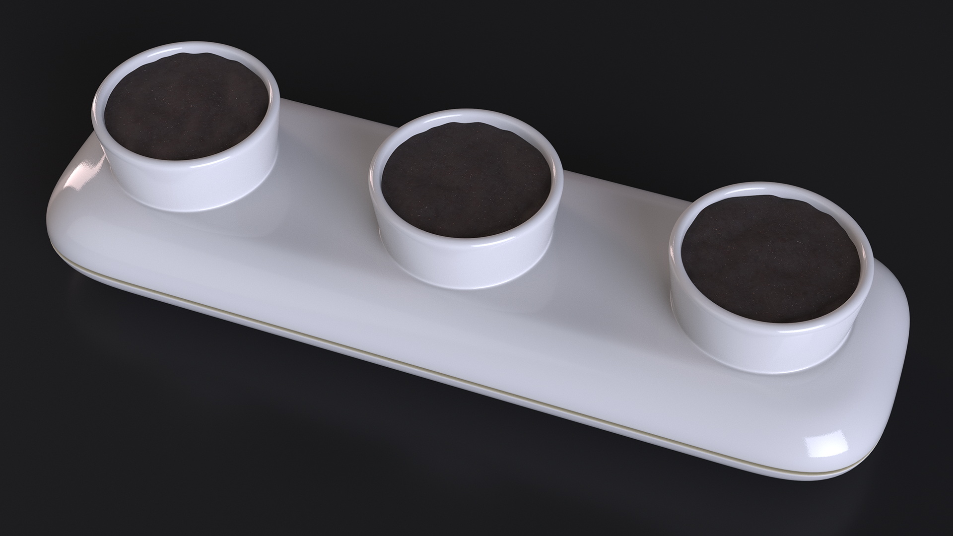 3D Stoneware Trio Pot Sagaform White model