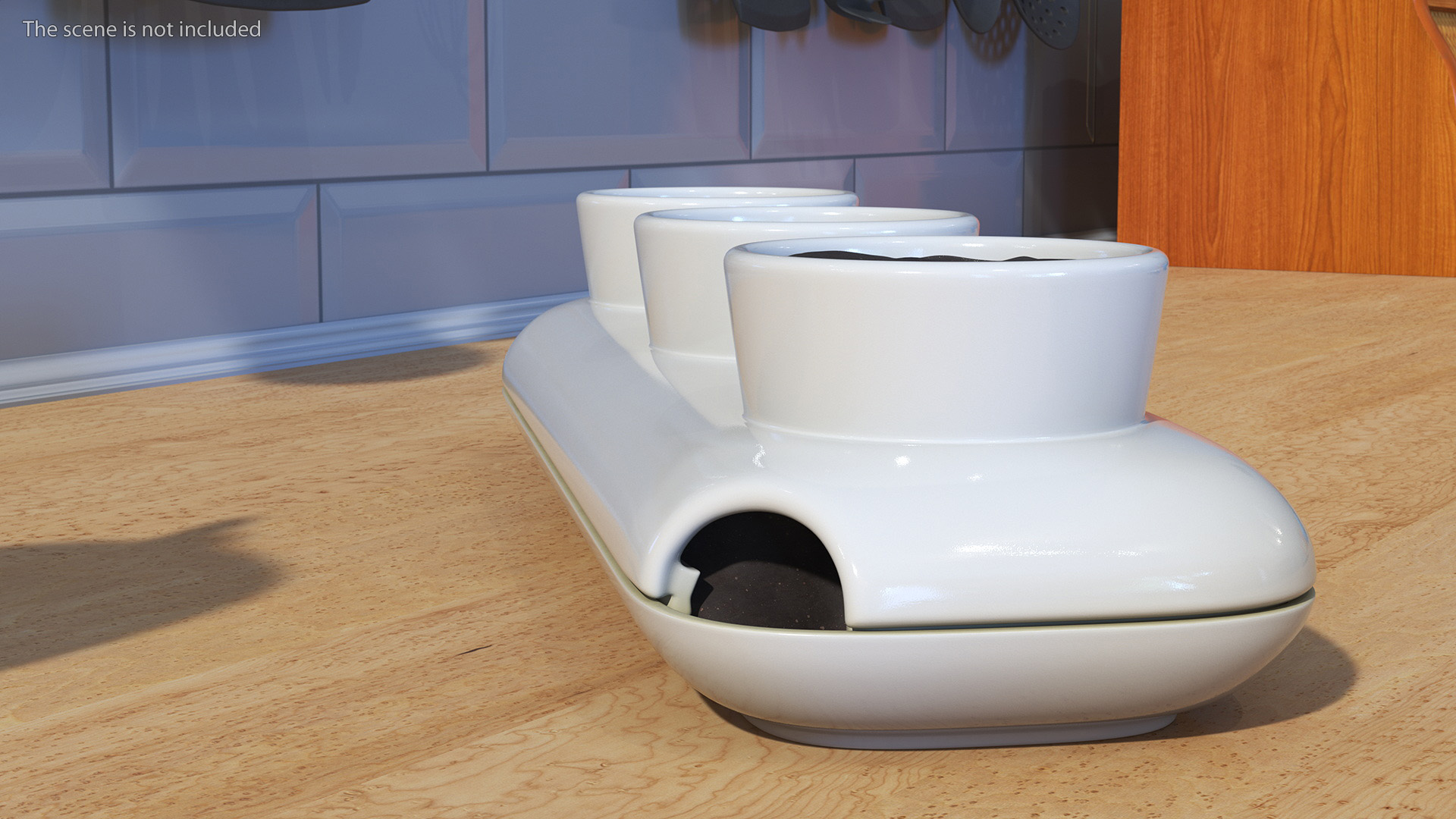 3D Stoneware Trio Pot Sagaform White model