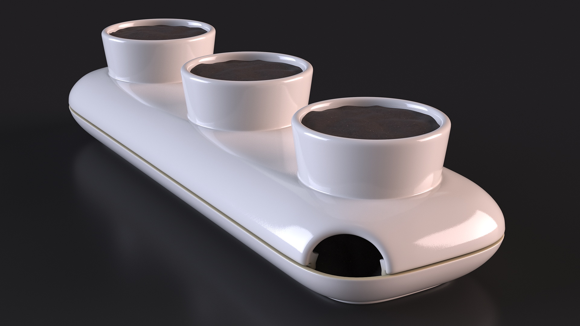 3D Stoneware Trio Pot Sagaform White model