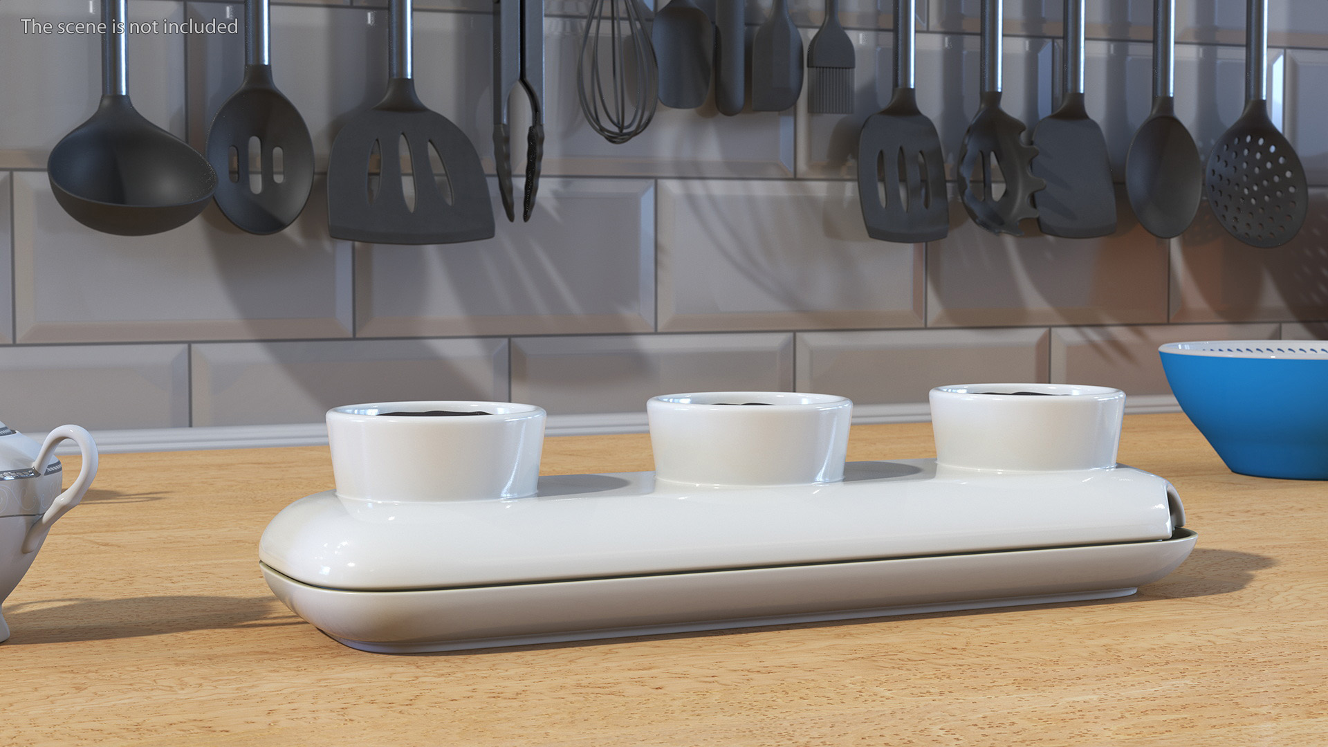 3D Stoneware Trio Pot Sagaform White model