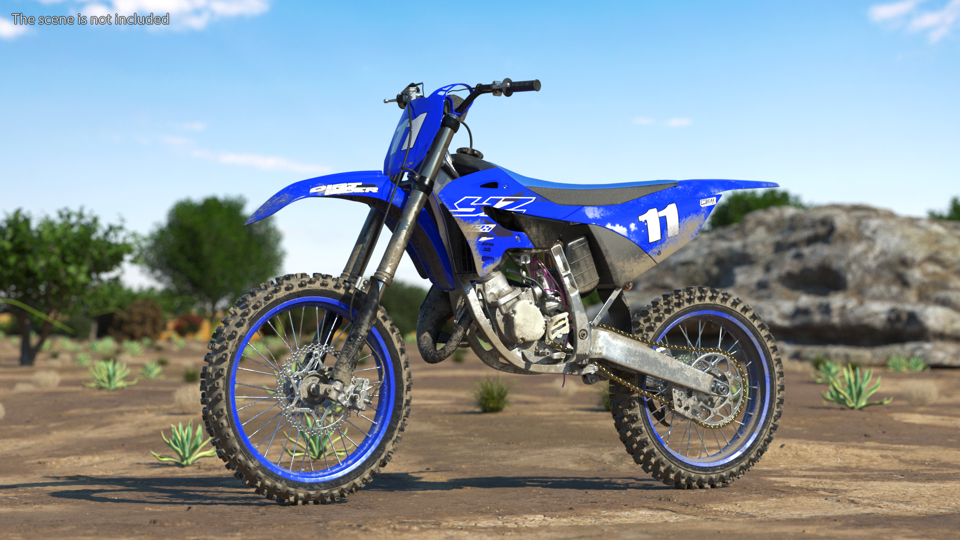 Yamaha YZ125 2022 Dirt Rigged 3D model