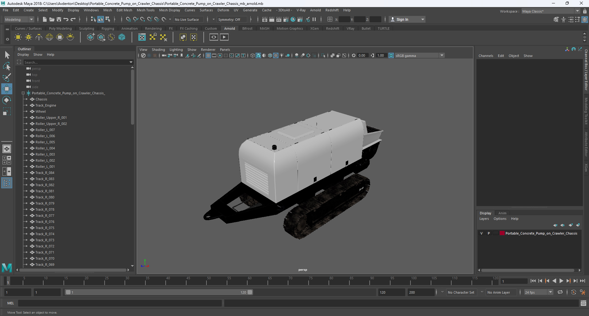 3D Portable Concrete Pump on Crawler Chassis