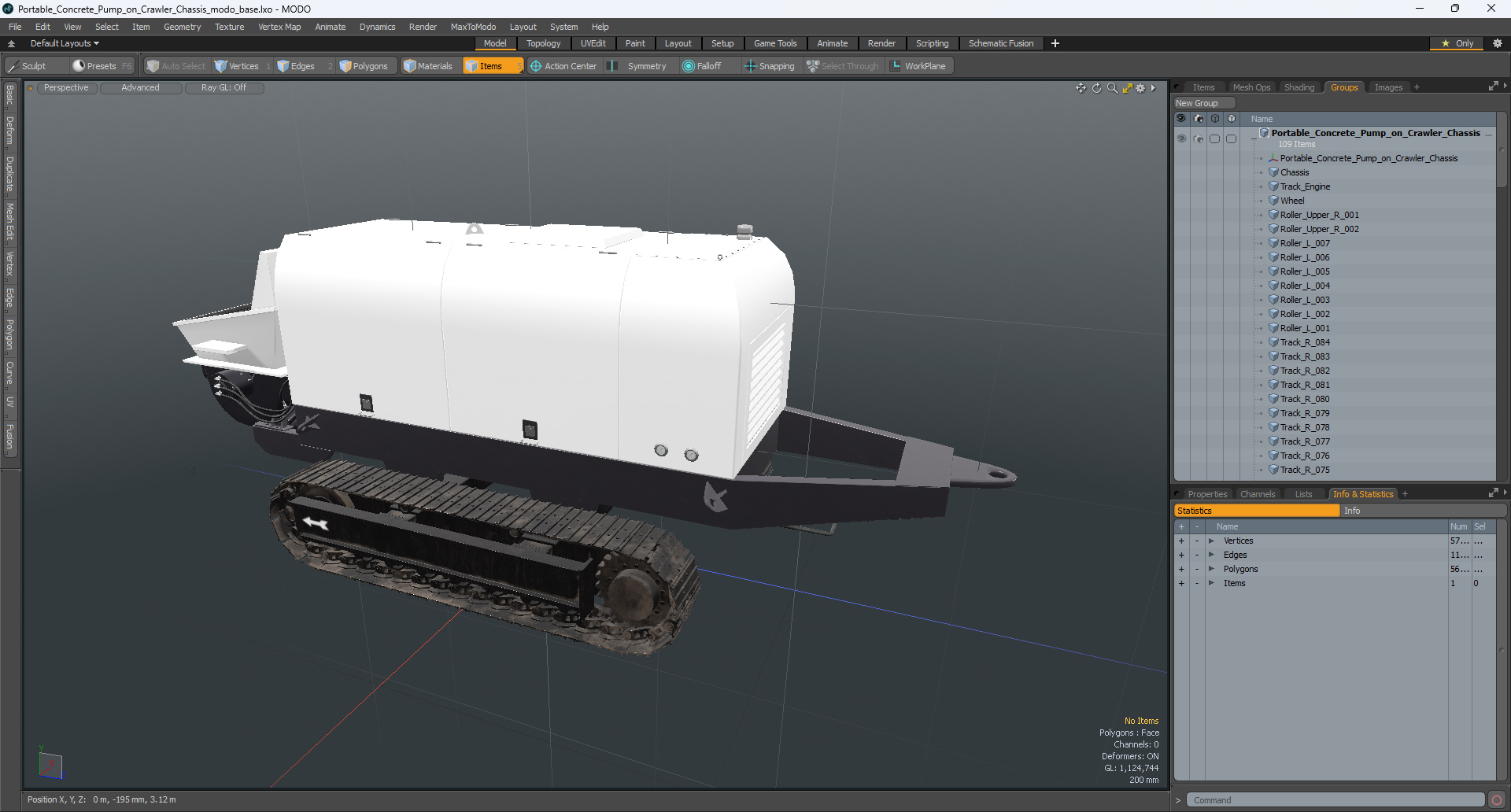 3D Portable Concrete Pump on Crawler Chassis