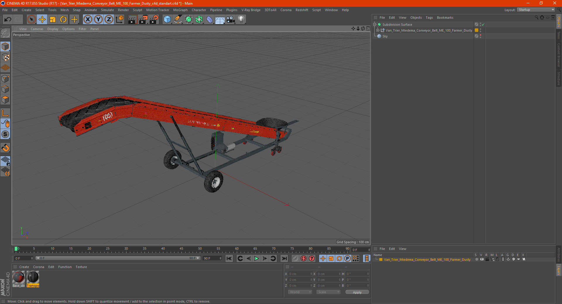 3D Van Trier Miedema Conveyor Belt ME 100 Farmer Dusty