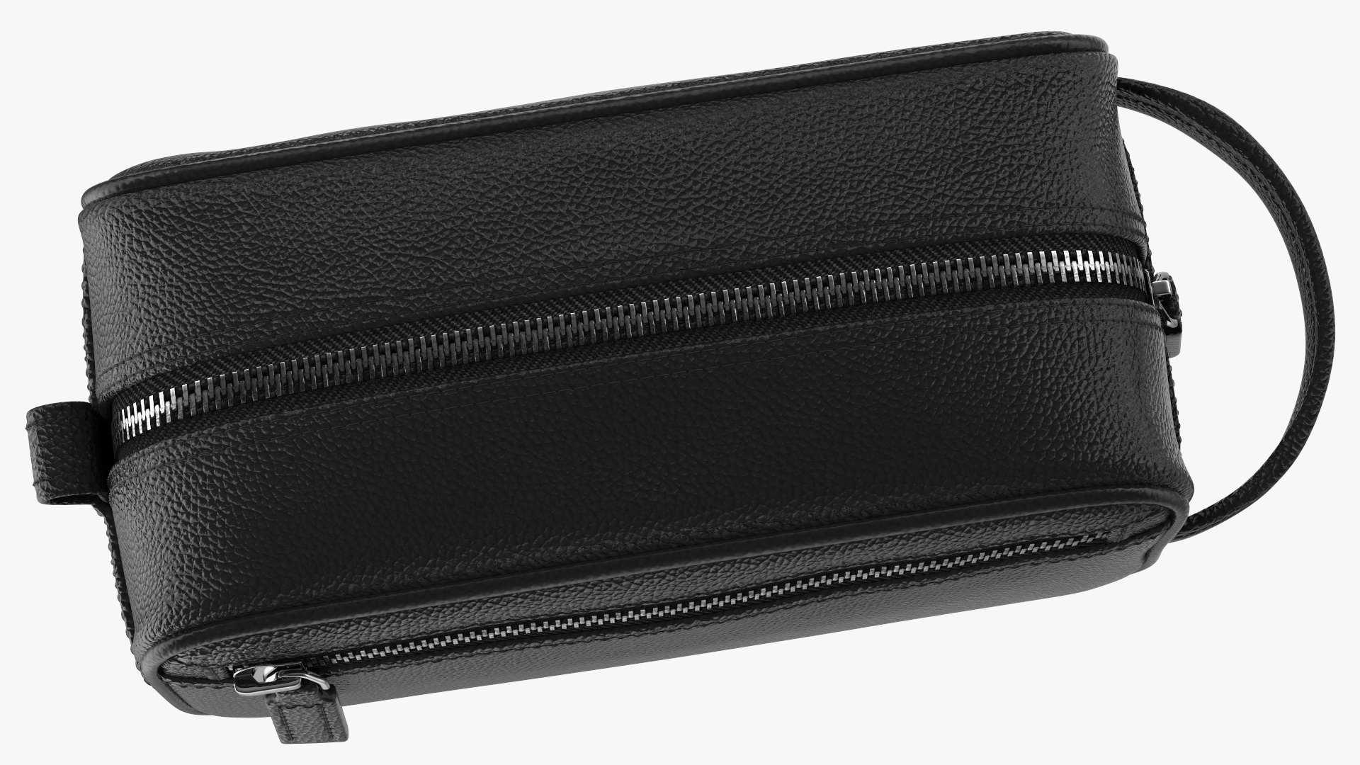 3D Closed Leather Cosmetic Bag Black model