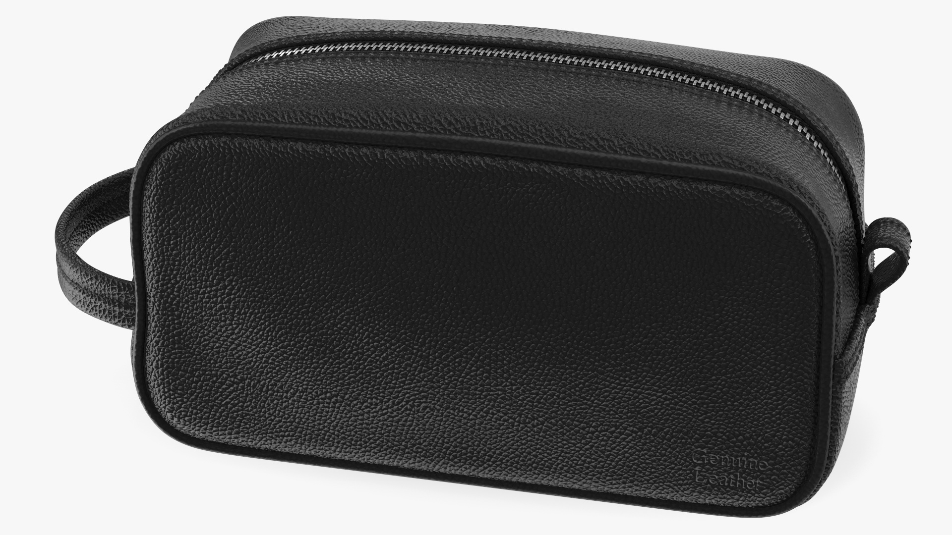 3D Closed Leather Cosmetic Bag Black model