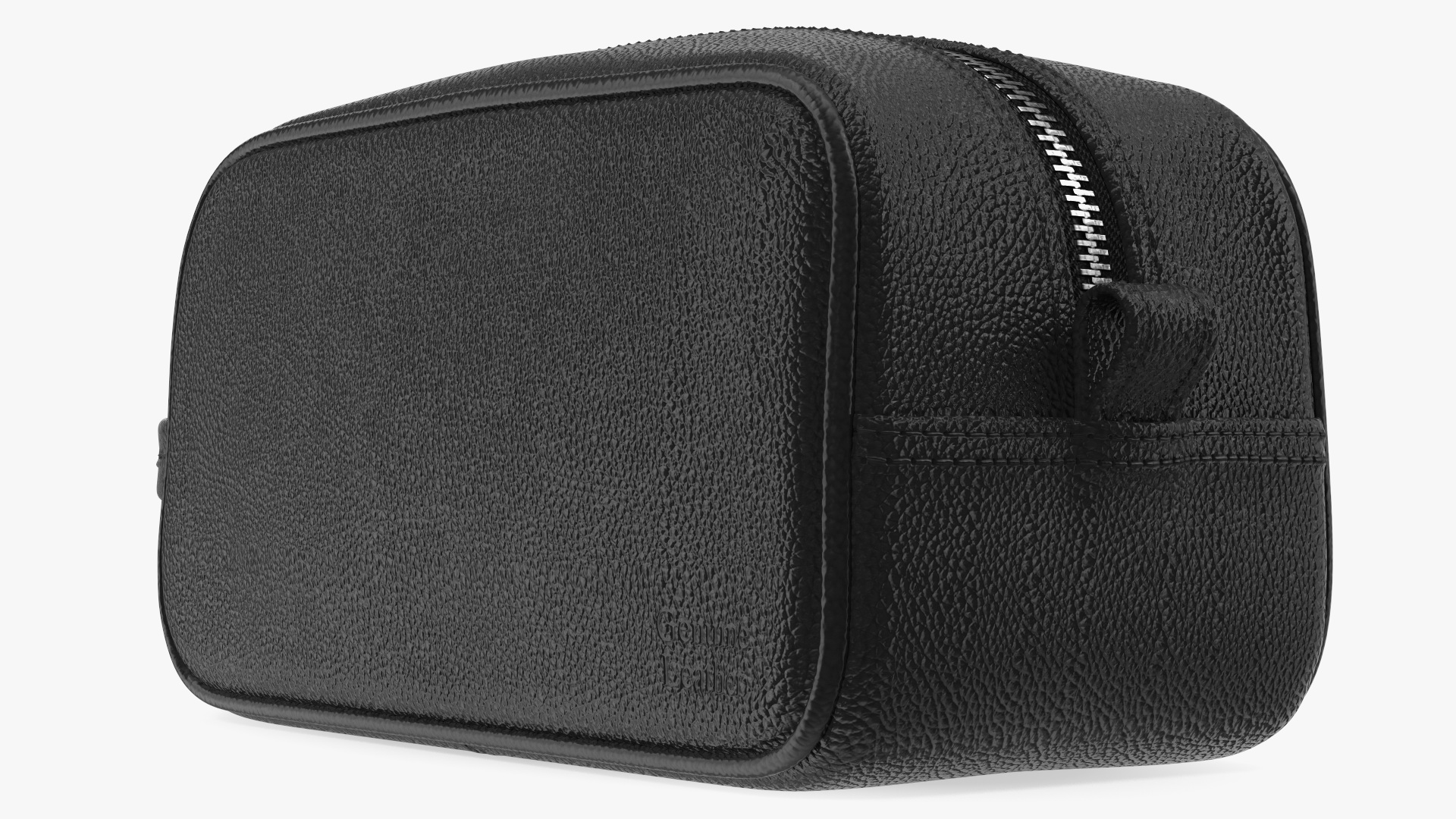 3D Closed Leather Cosmetic Bag Black model