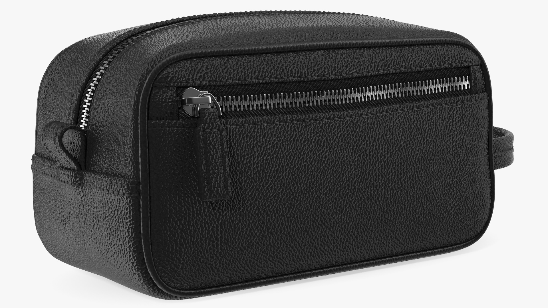 3D Closed Leather Cosmetic Bag Black model