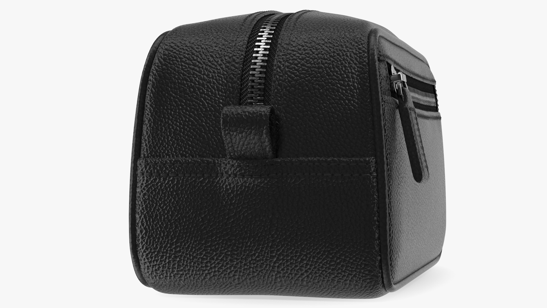 3D Closed Leather Cosmetic Bag Black model