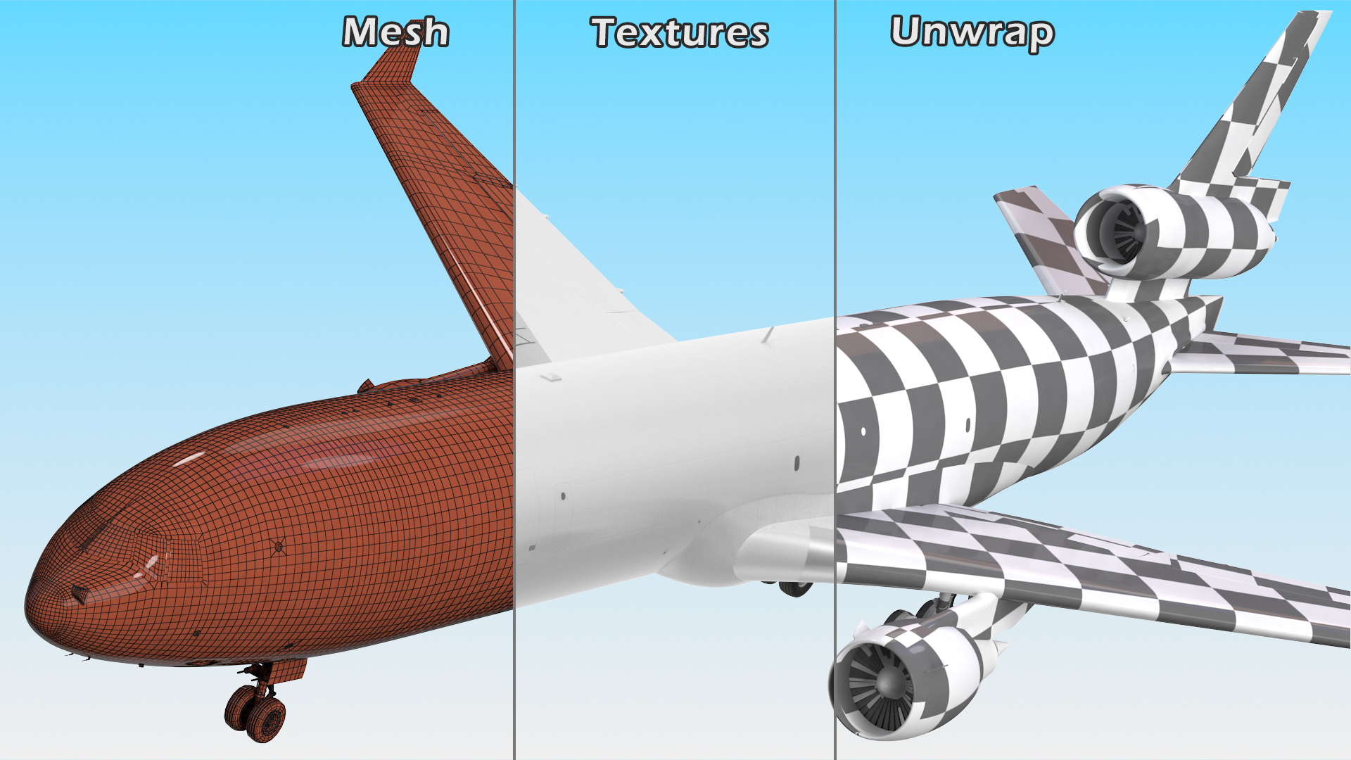 McDonnell Douglas MD11 Tri Jet Wide Body Airliner 3D model