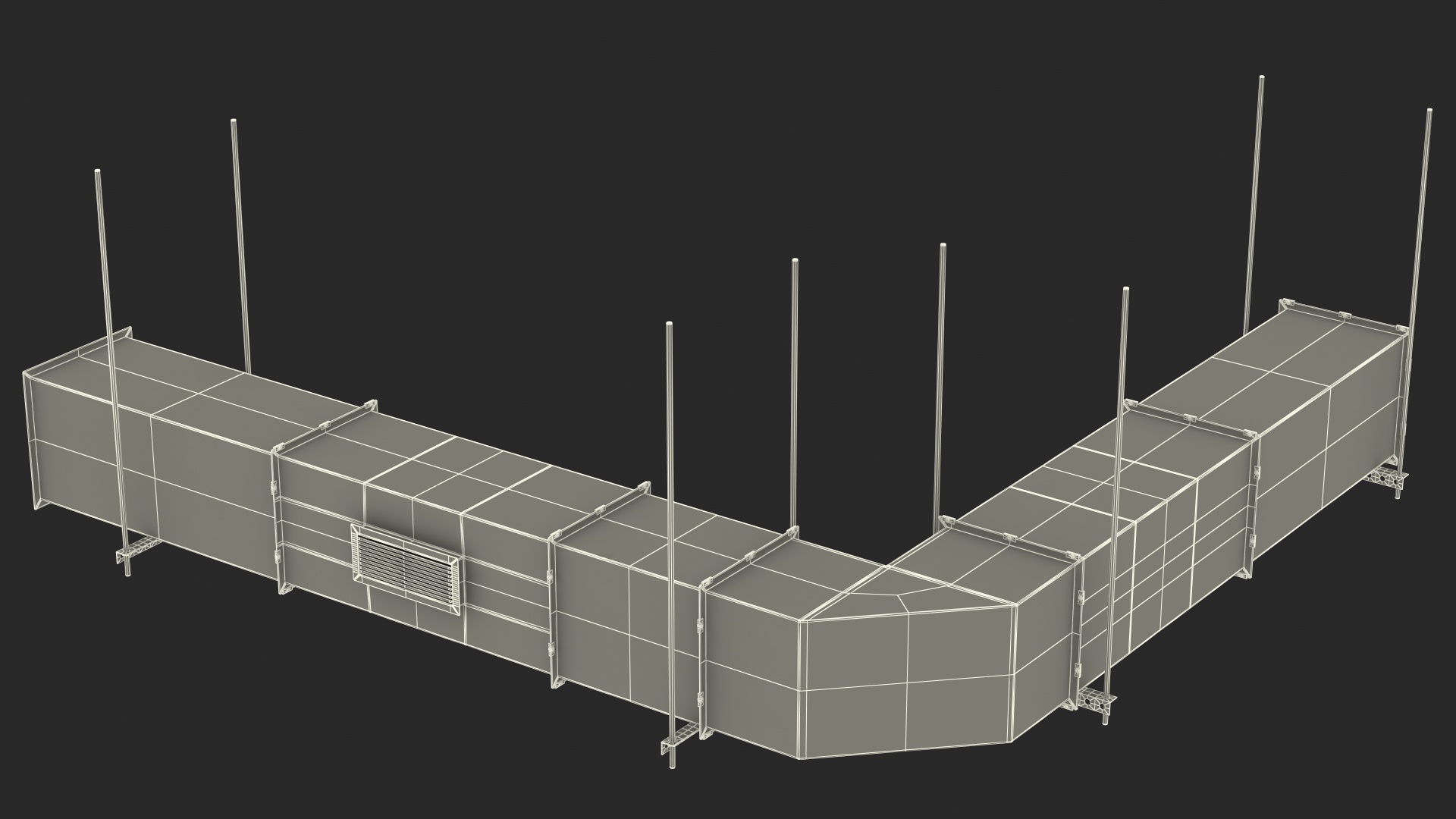 Corner Square Air Duct 3D