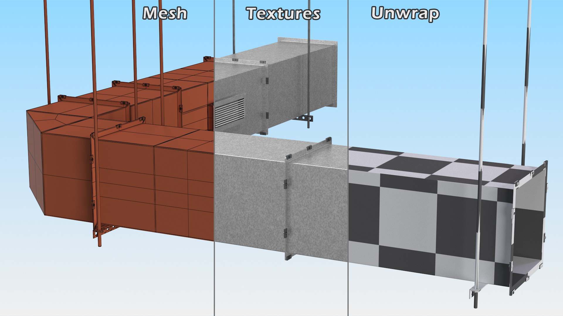 Corner Square Air Duct 3D