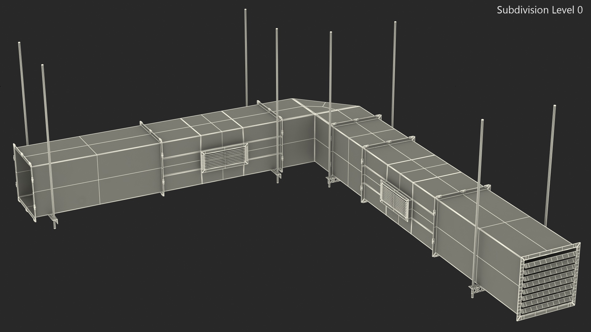 Corner Square Air Duct 3D