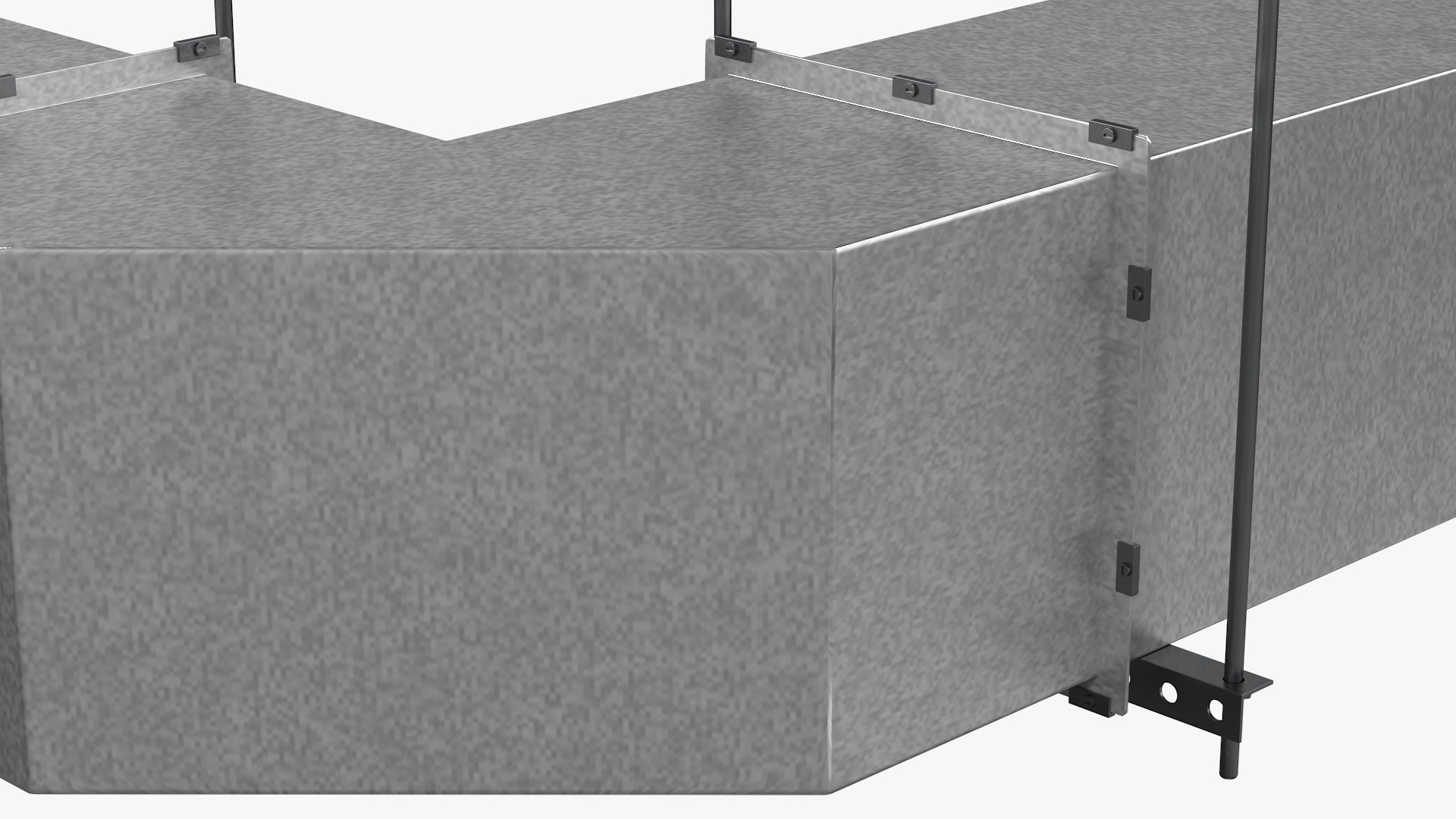 Corner Square Air Duct 3D