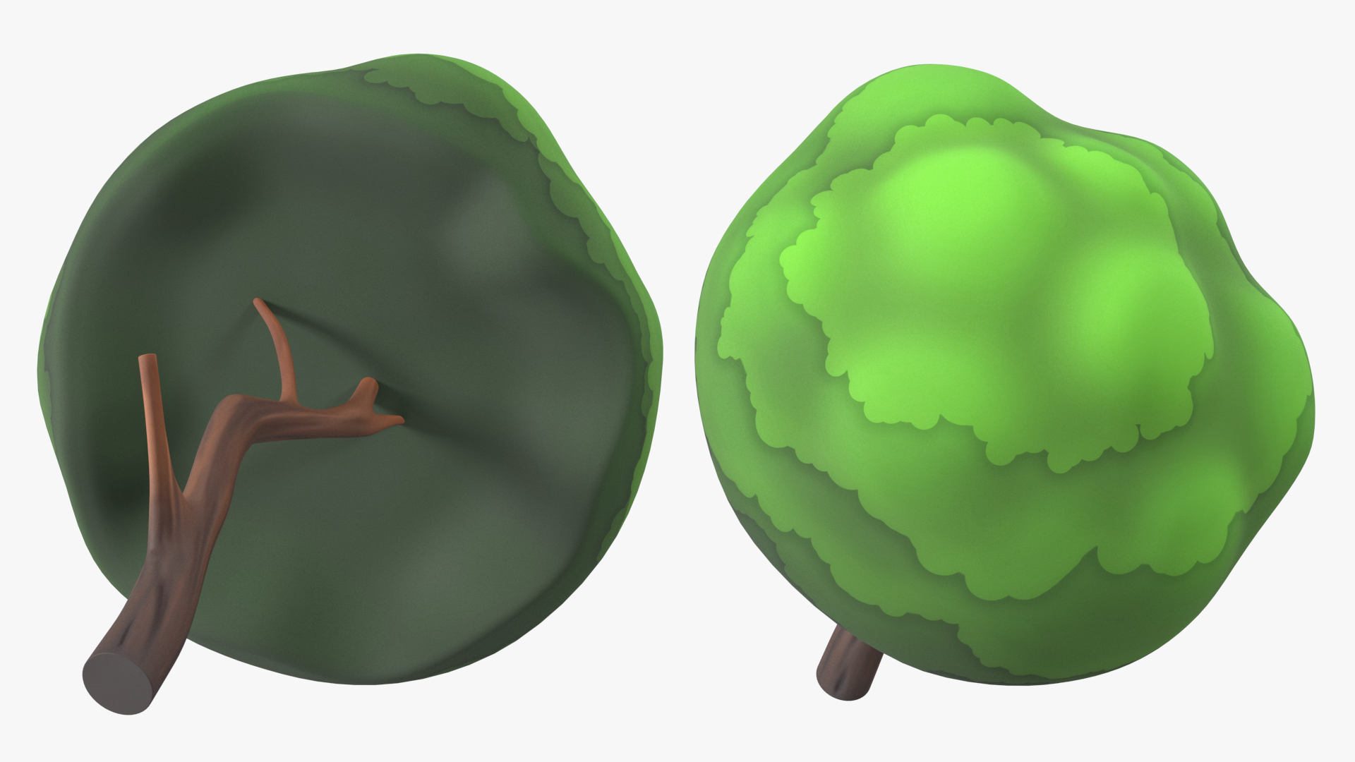 Small Cartoon Tree Crooked Handpaint Texture 3D model