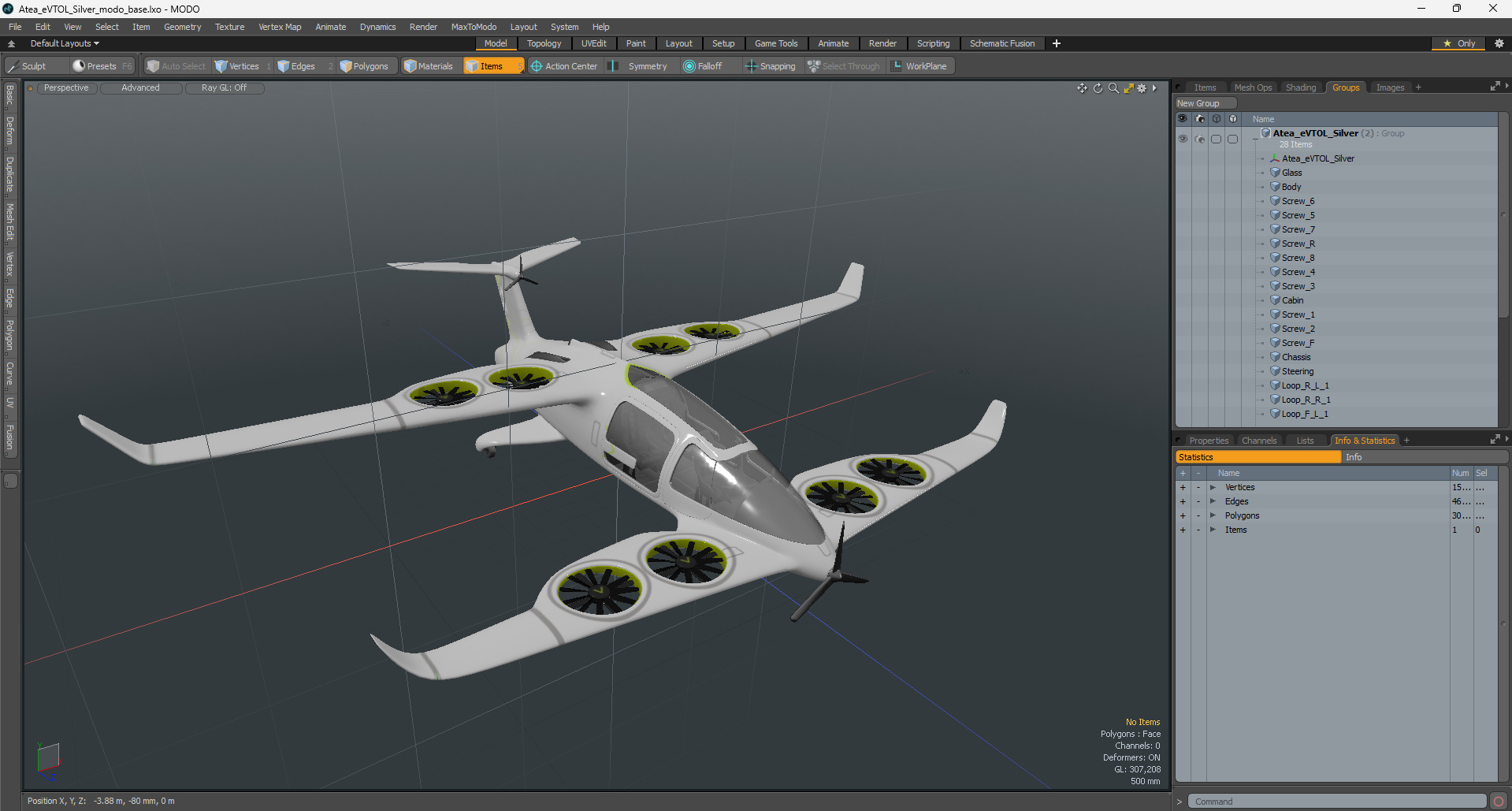 Atea eVTOL Silver 3D