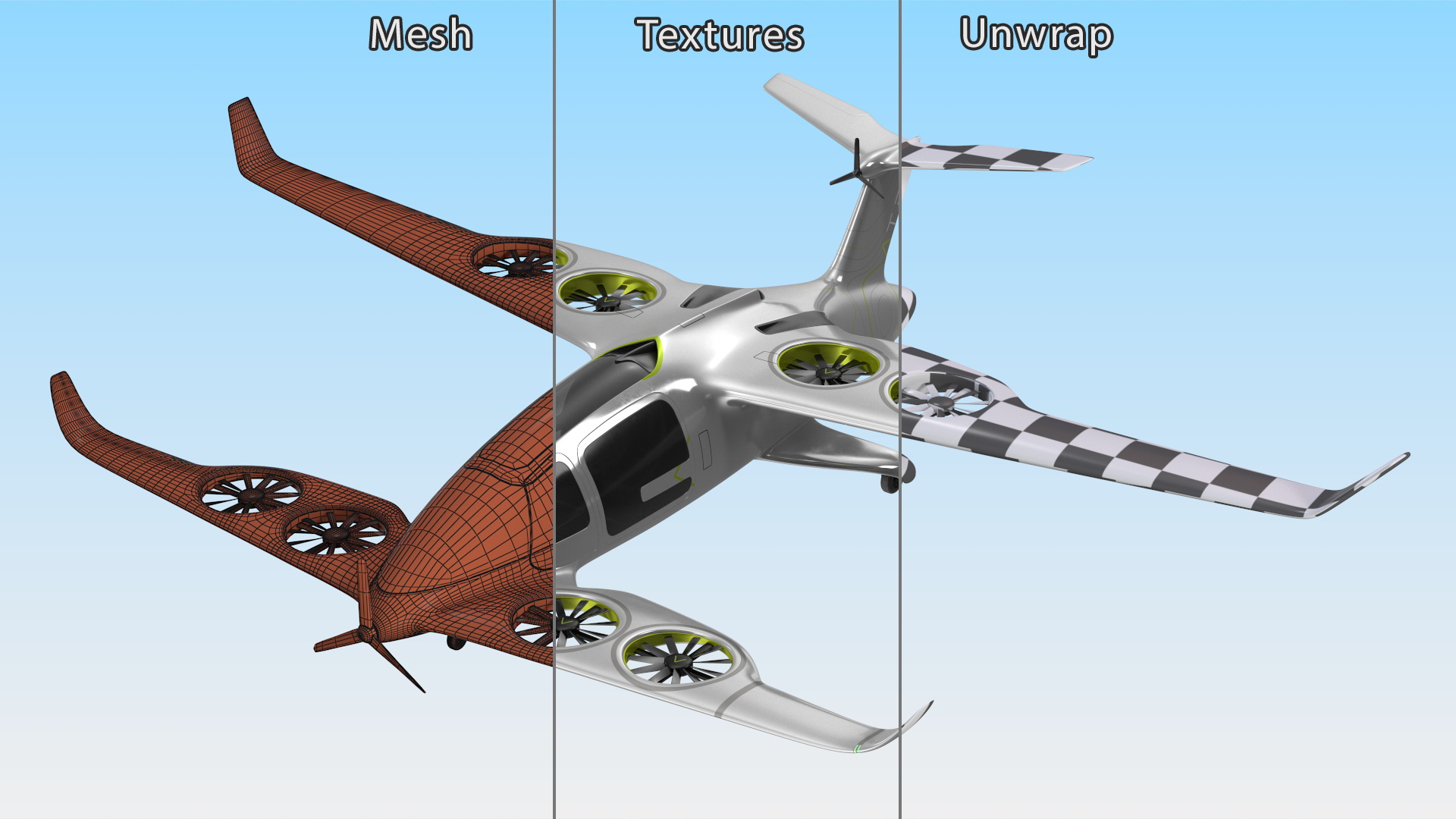 Atea eVTOL Silver 3D