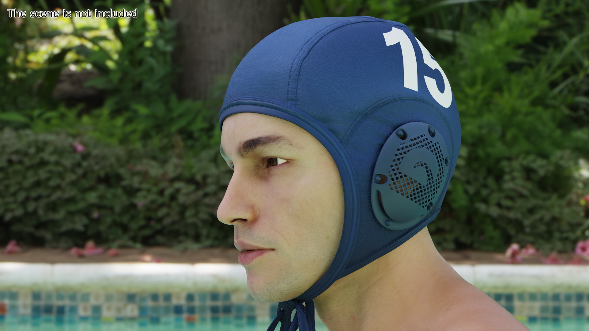Water polo cap Blue 3D model