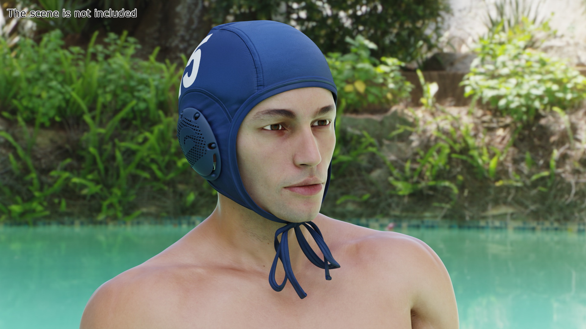 Water polo cap Blue 3D model