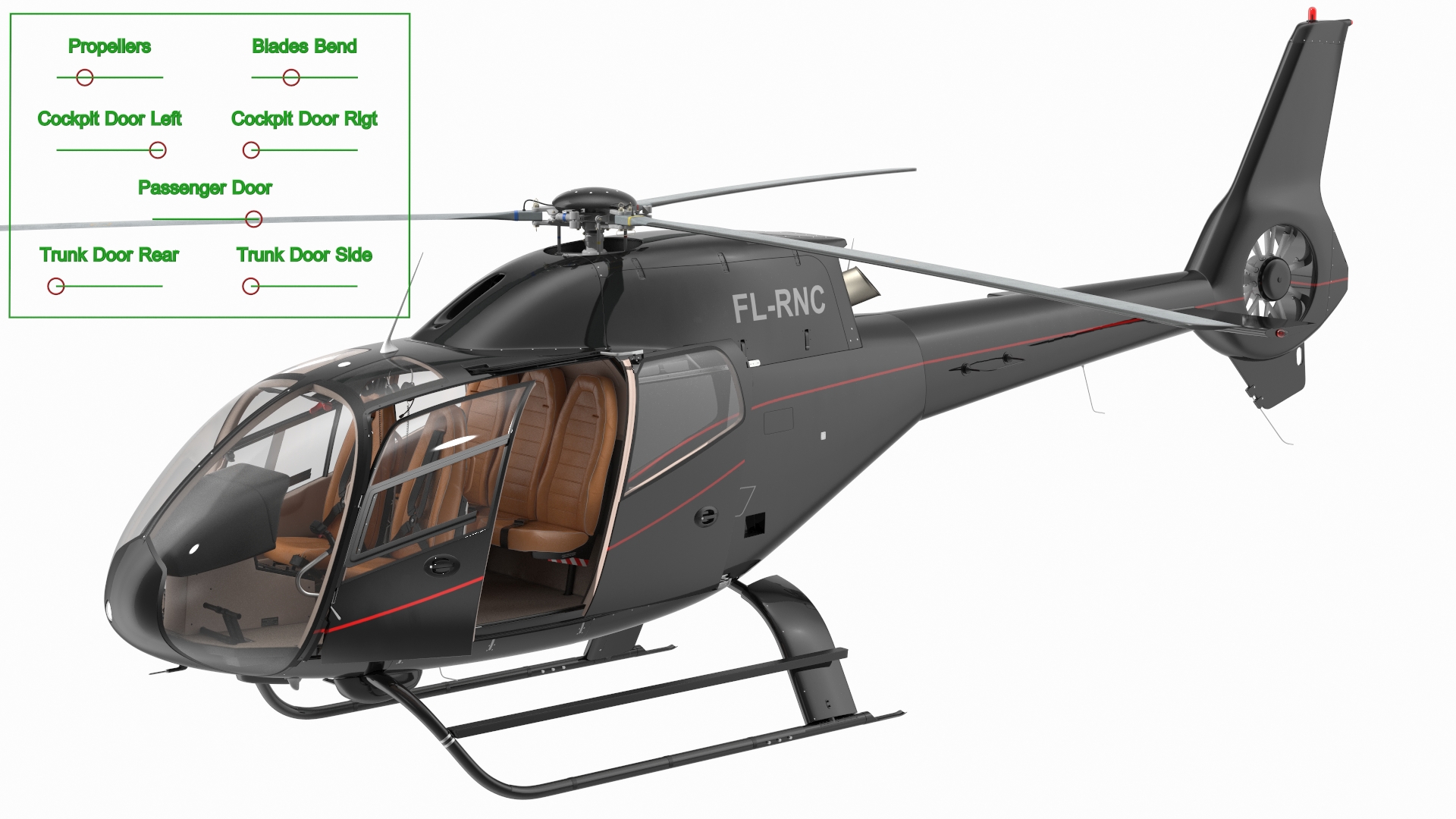 3D Eurocopter EC120 Colibri Rigged