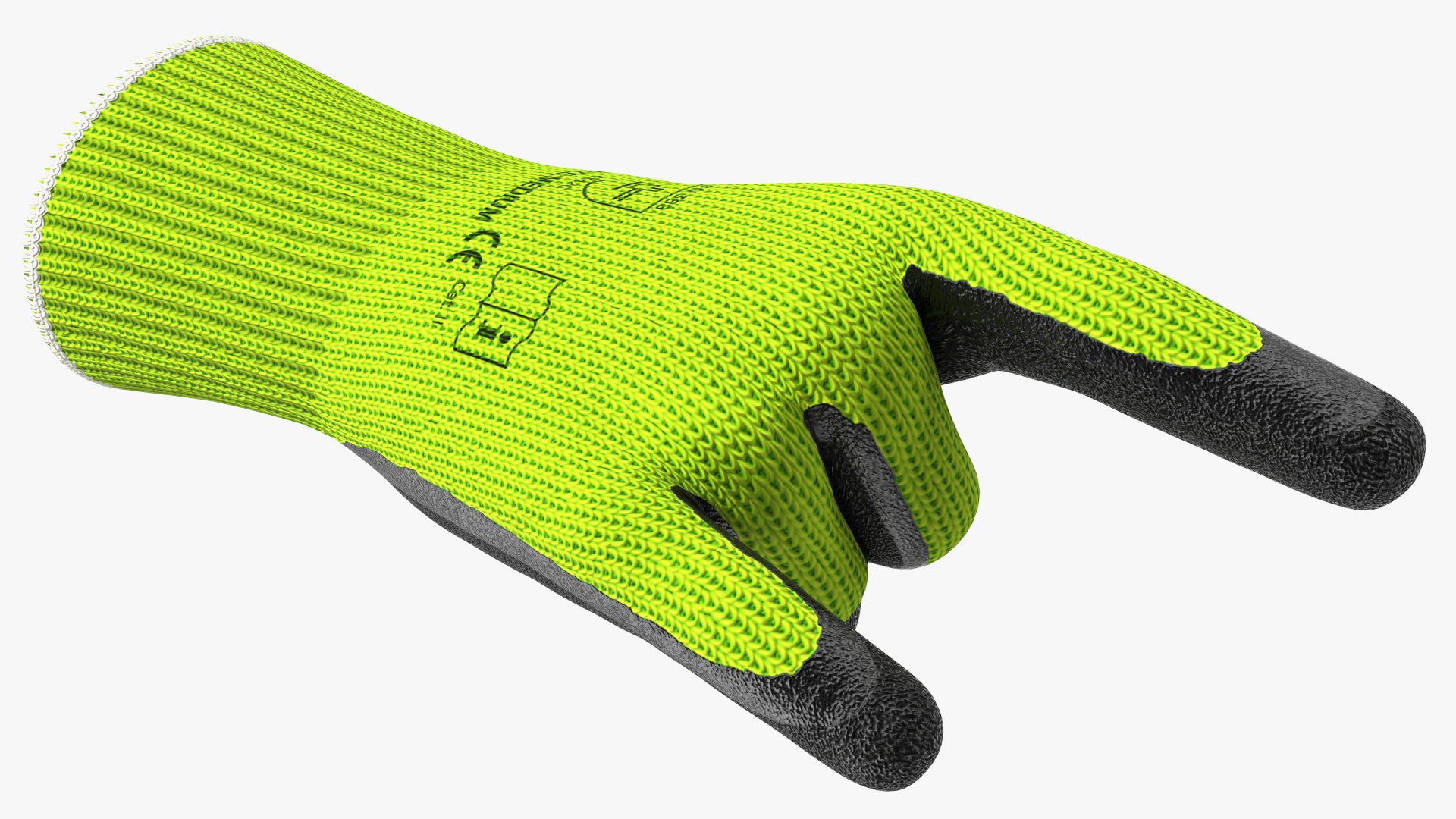 Safety Work Gloves Sign of the Horns Green 3D