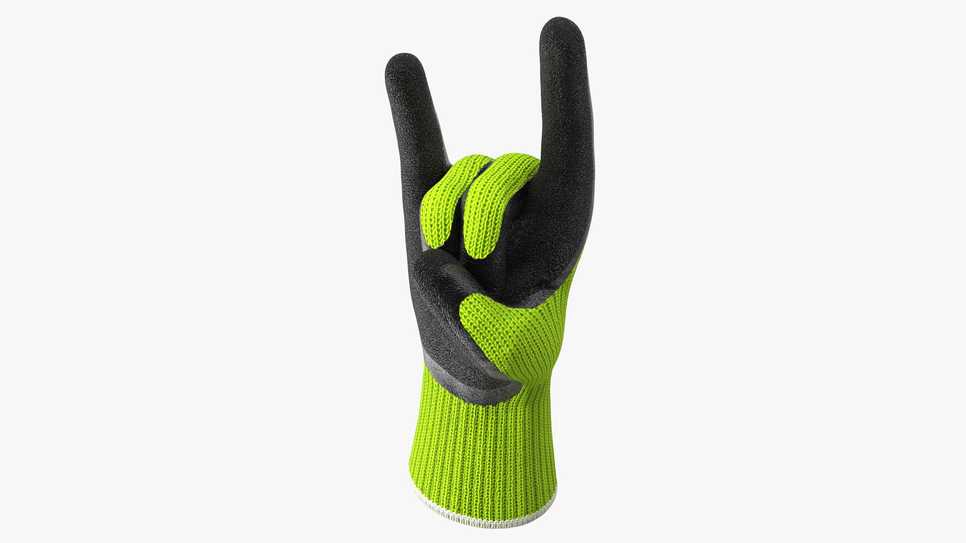 Safety Work Gloves Sign of the Horns Green 3D