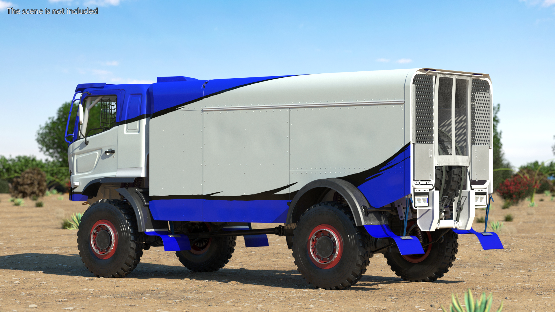 3D Rally Truck Dakar Blue Simple Interior model