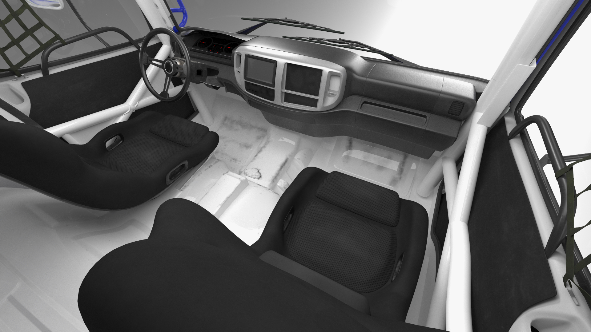 3D Rally Truck Dakar Blue Simple Interior model