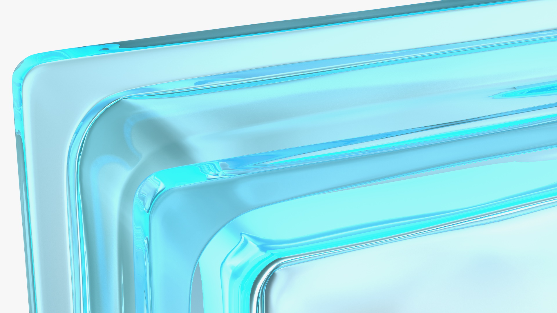 3D Blue Wave Glass Block