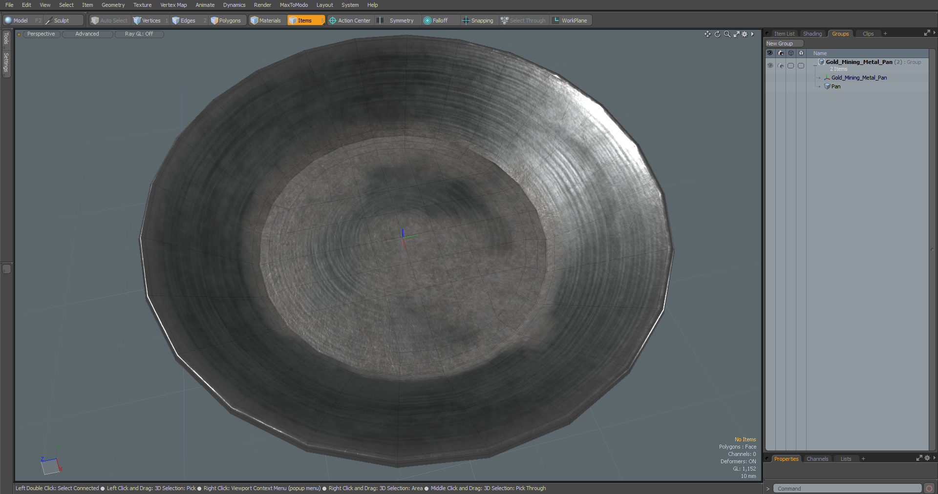 3D Gold Mining Metal Pan