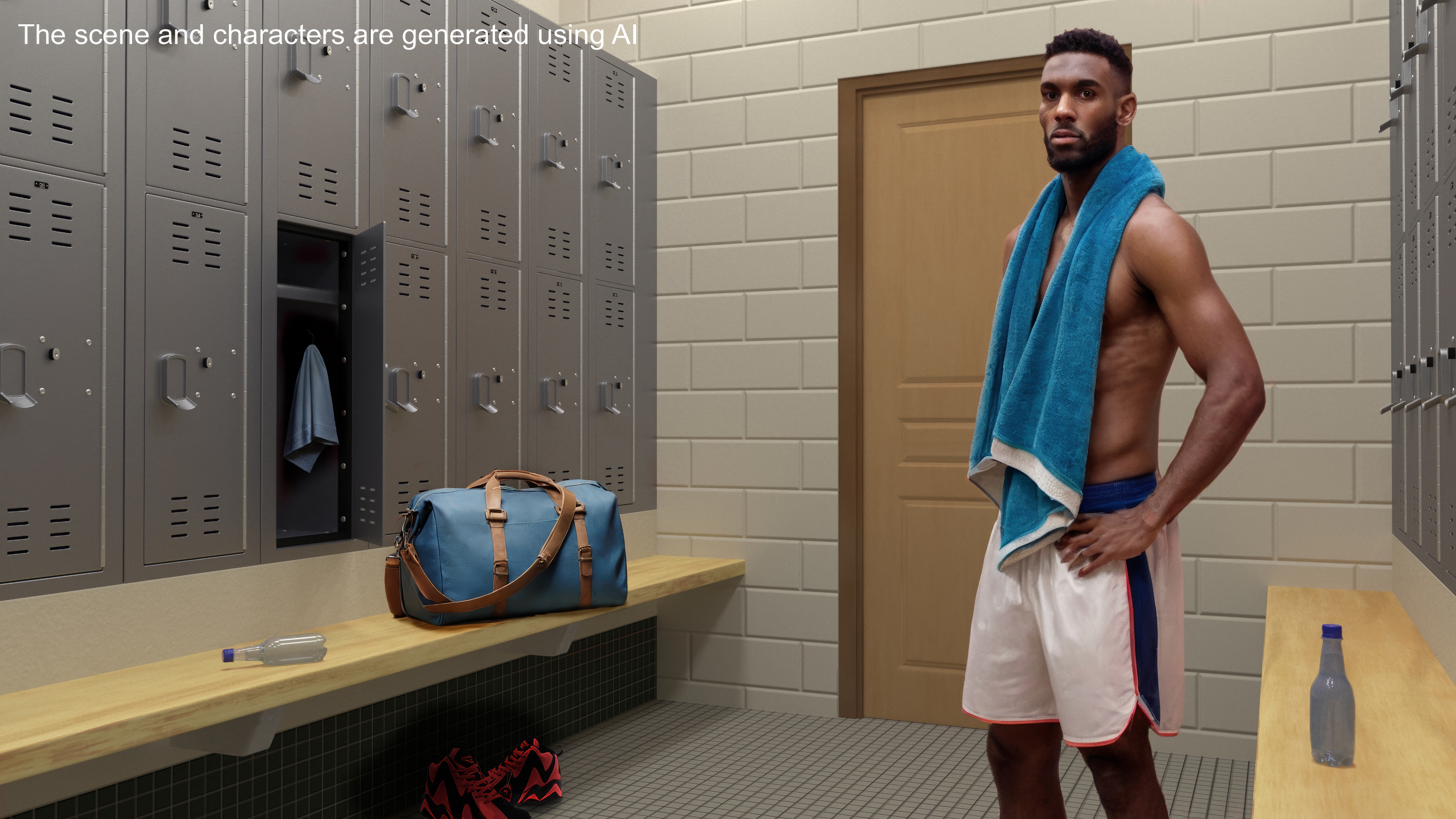 Locker Boxes Room Grey 3D