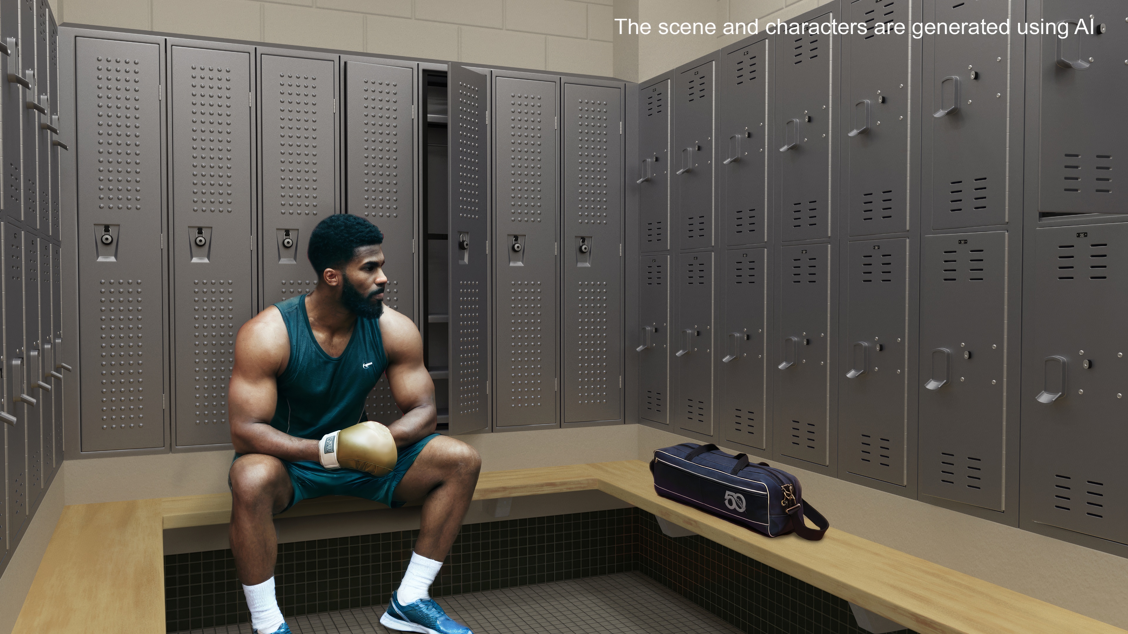 Locker Boxes Room Grey 3D