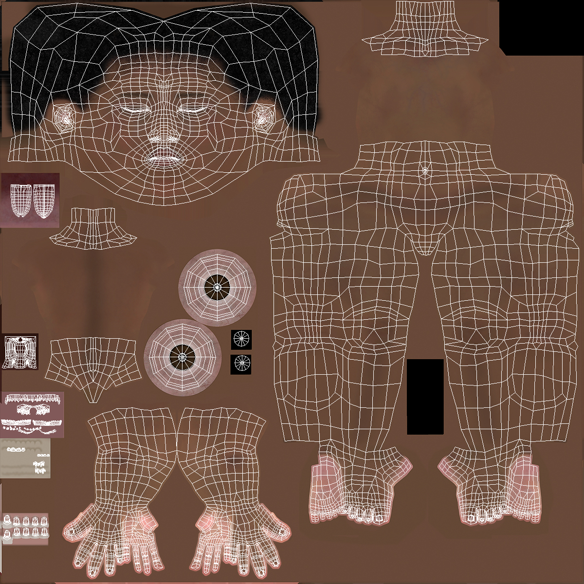 3D Black Baby Girl Light Skin in Summer A-Pose model