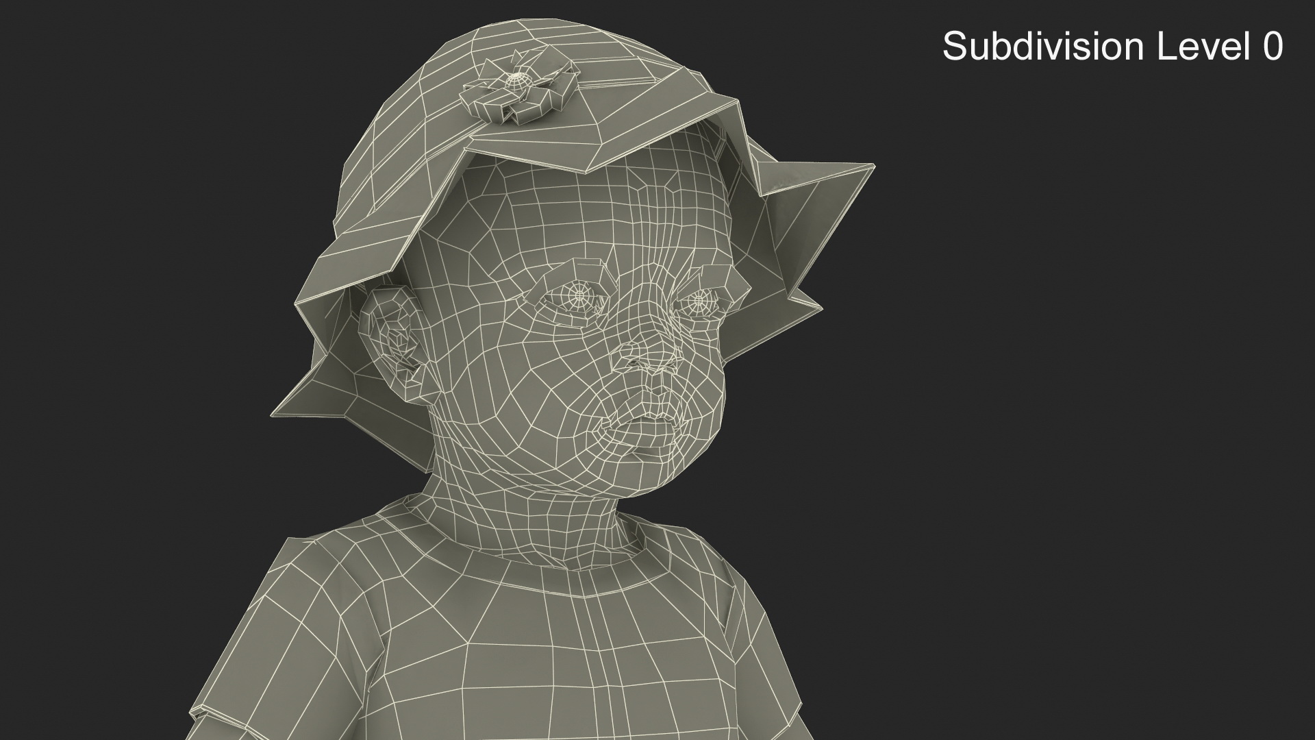 3D Black Baby Girl Light Skin in Summer A-Pose model