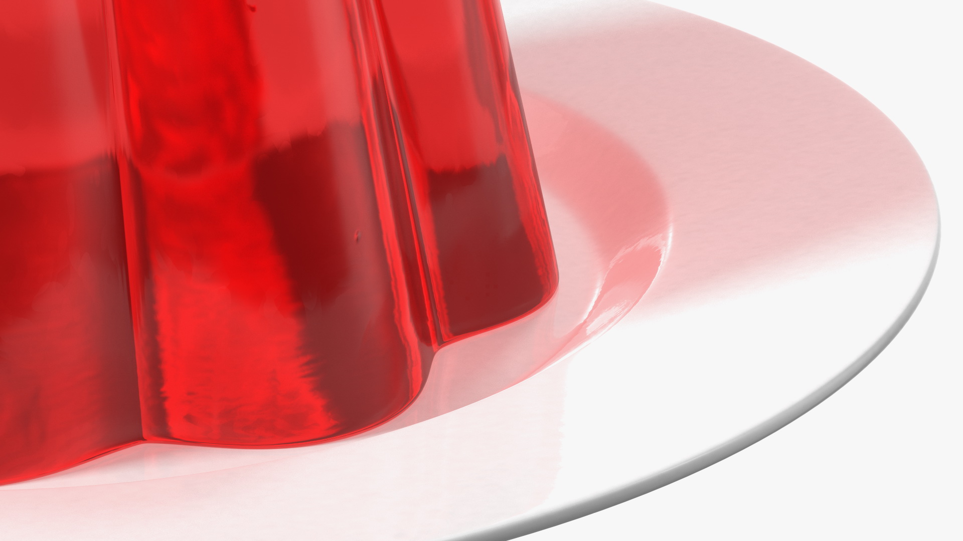 3D Jelly Pudding Chery on Plate model