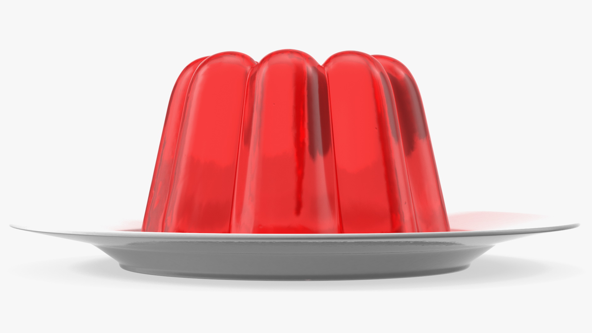 3D Jelly Pudding Chery on Plate model
