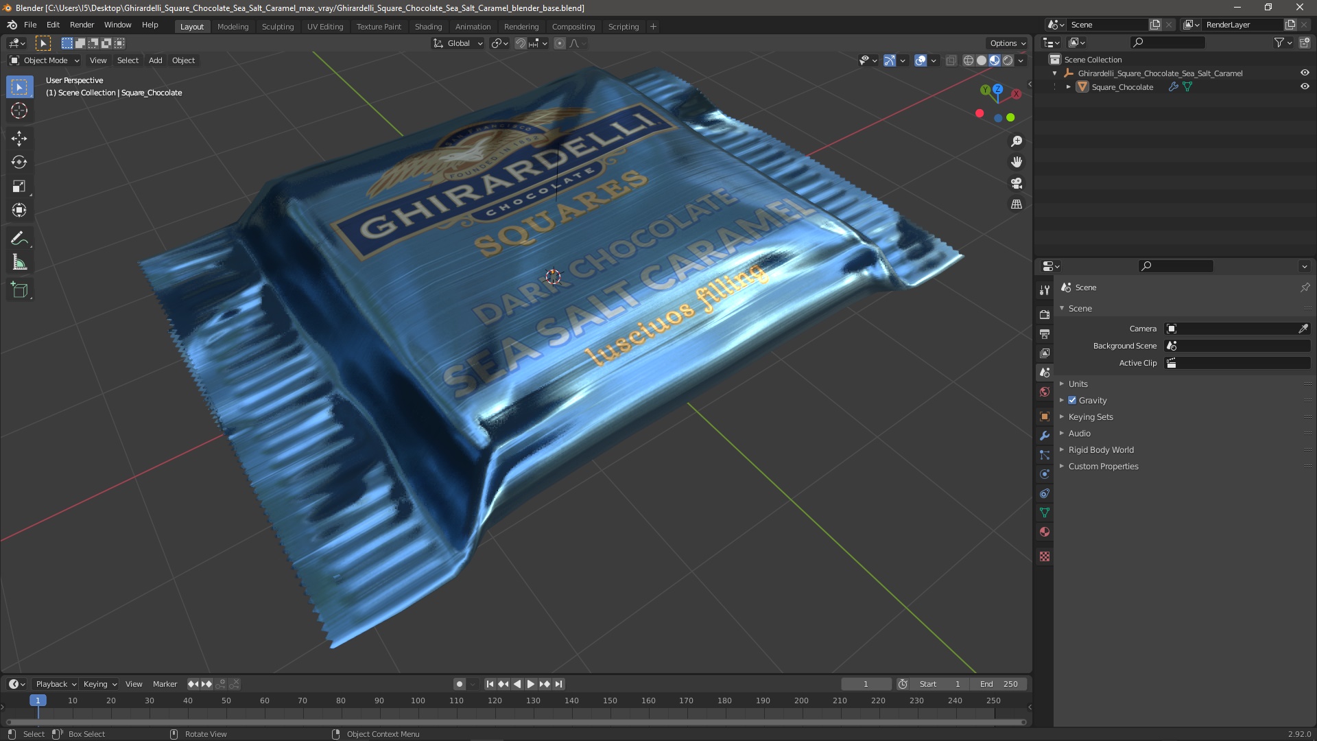 3D model Ghirardelli Square Chocolate Sea Salt Caramel