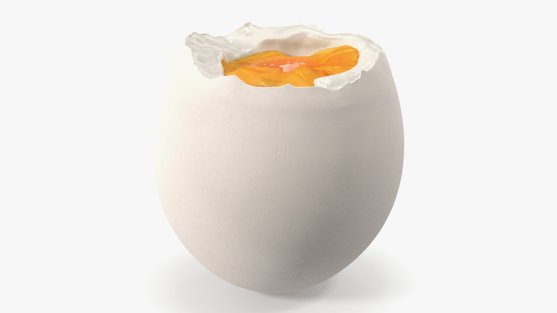 3D White Soft Boiled Egg Open