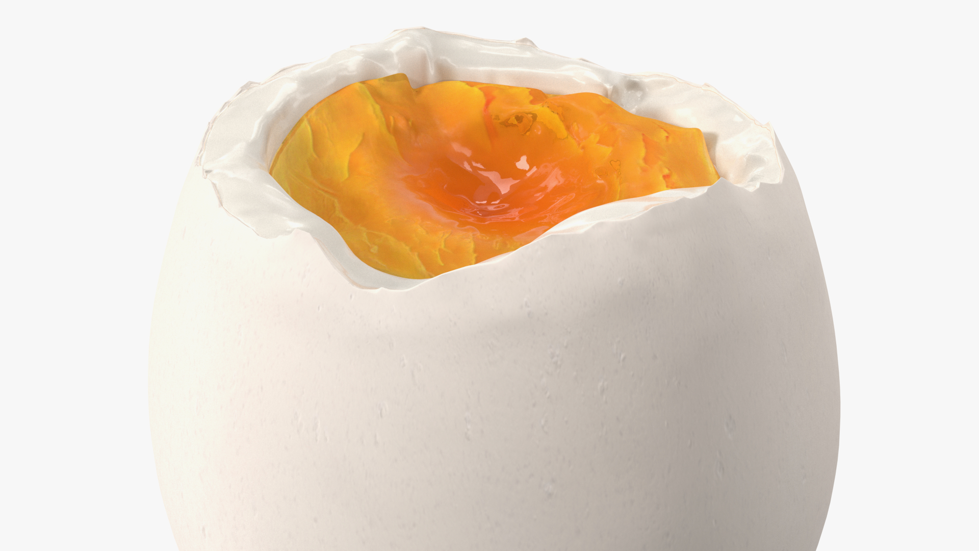 3D White Soft Boiled Egg Open