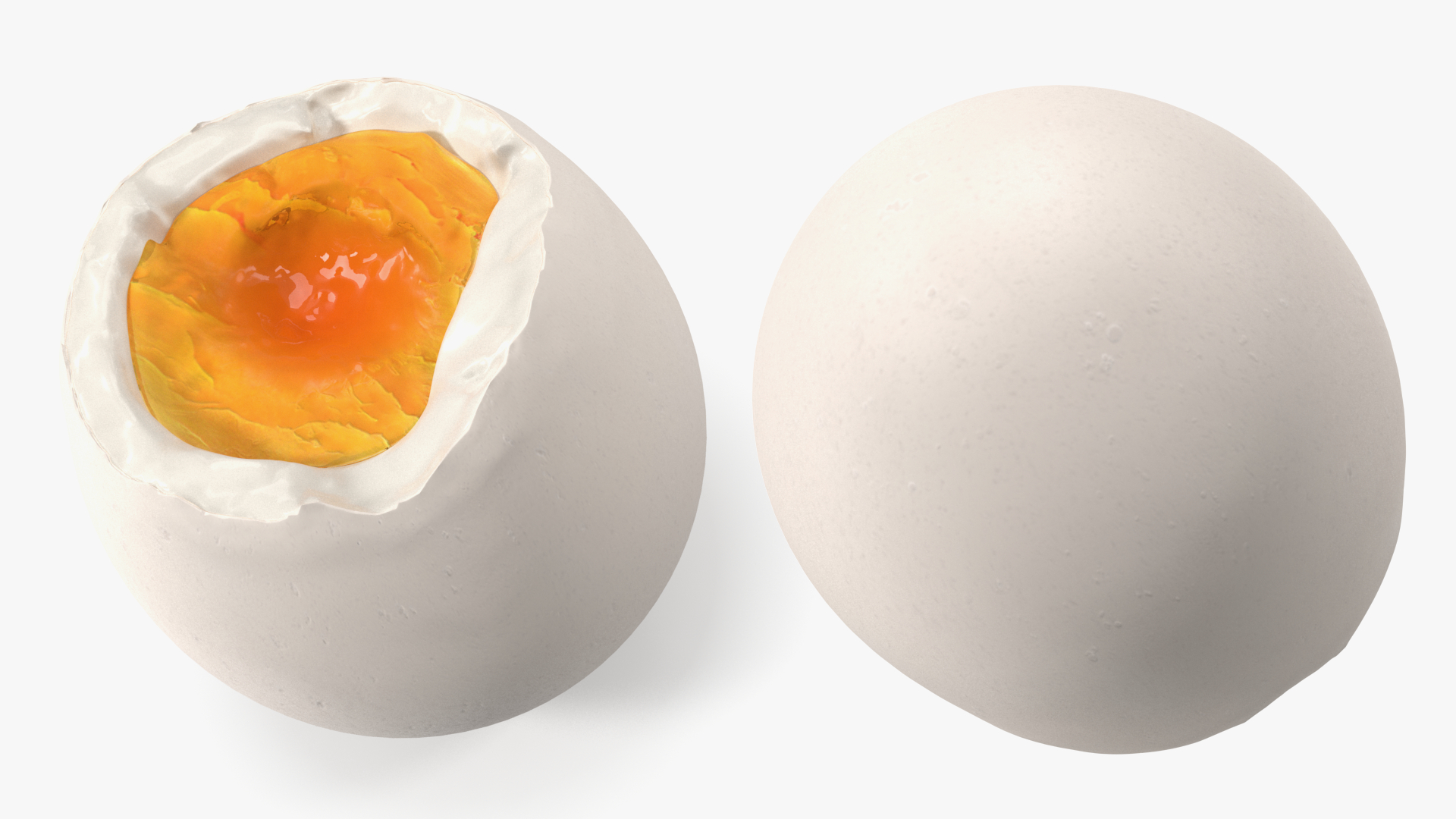 3D White Soft Boiled Egg Open