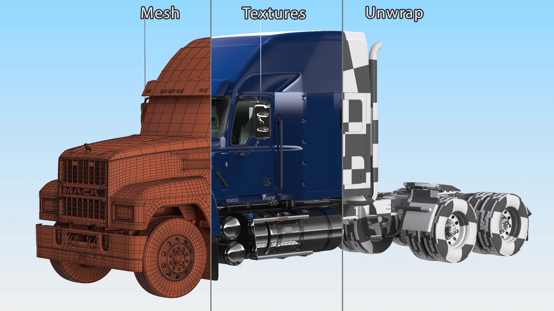 Mack Tractor 2025 Blue 3D
