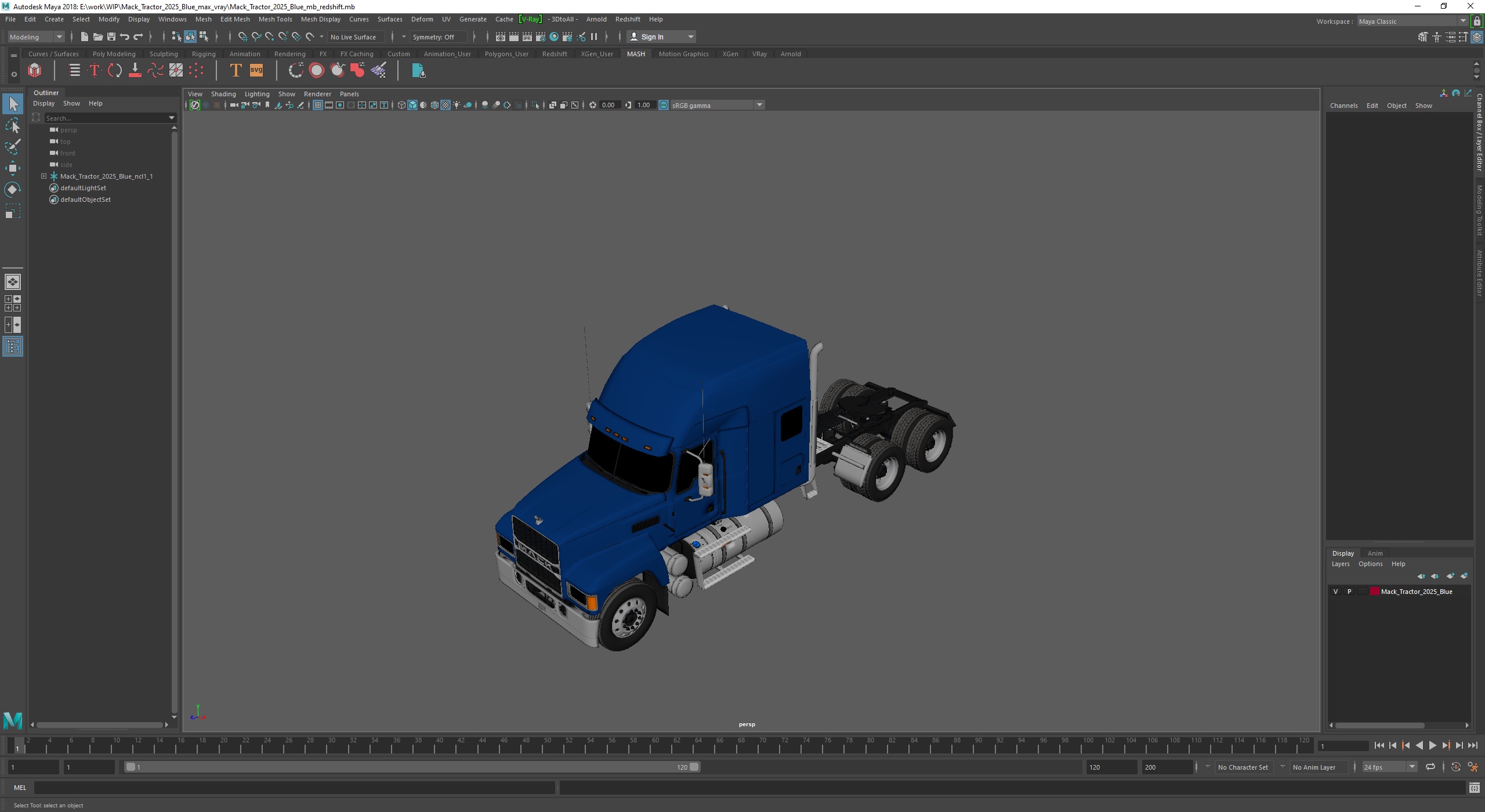 Mack Tractor 2025 Blue 3D