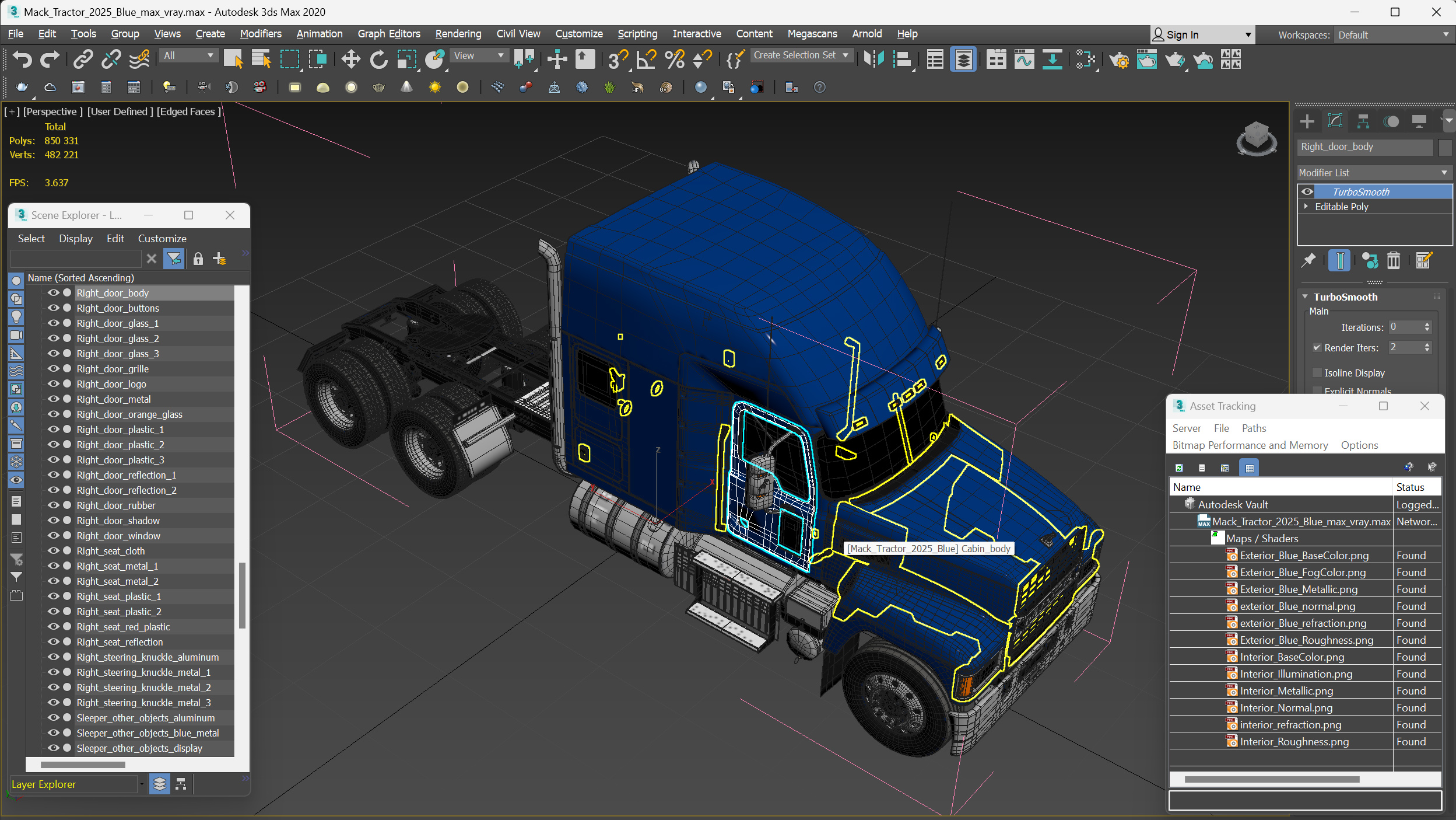 Mack Tractor 2025 Blue 3D