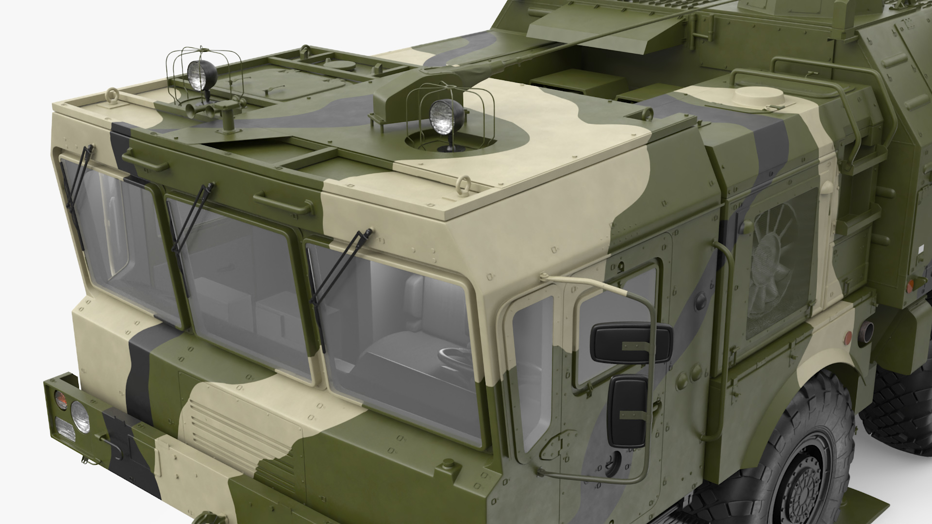 3D Iskander SS-26 Stone in Camouflage Coloring in Combat Readiness model