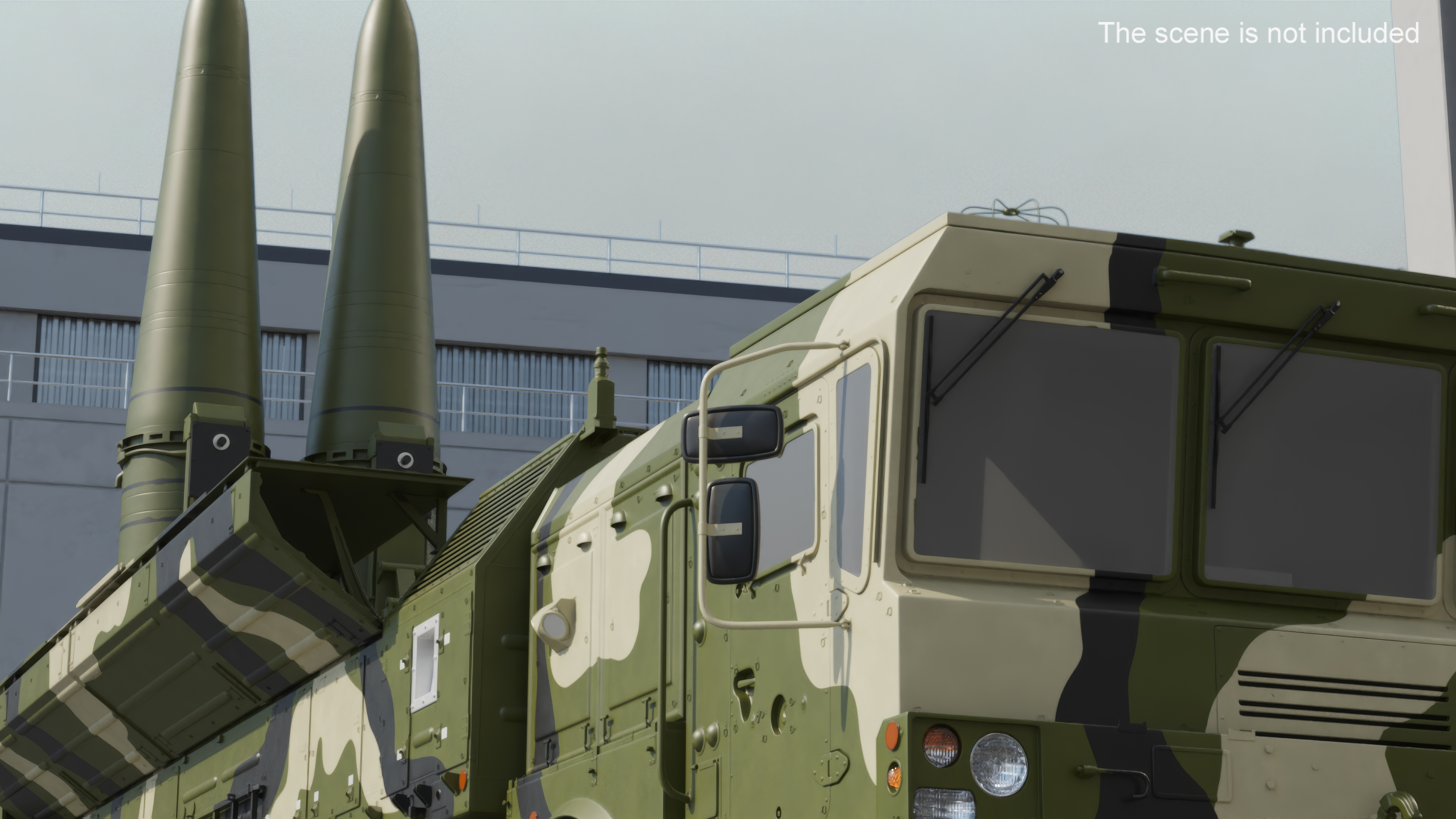 3D Iskander SS-26 Stone in Camouflage Coloring in Combat Readiness model