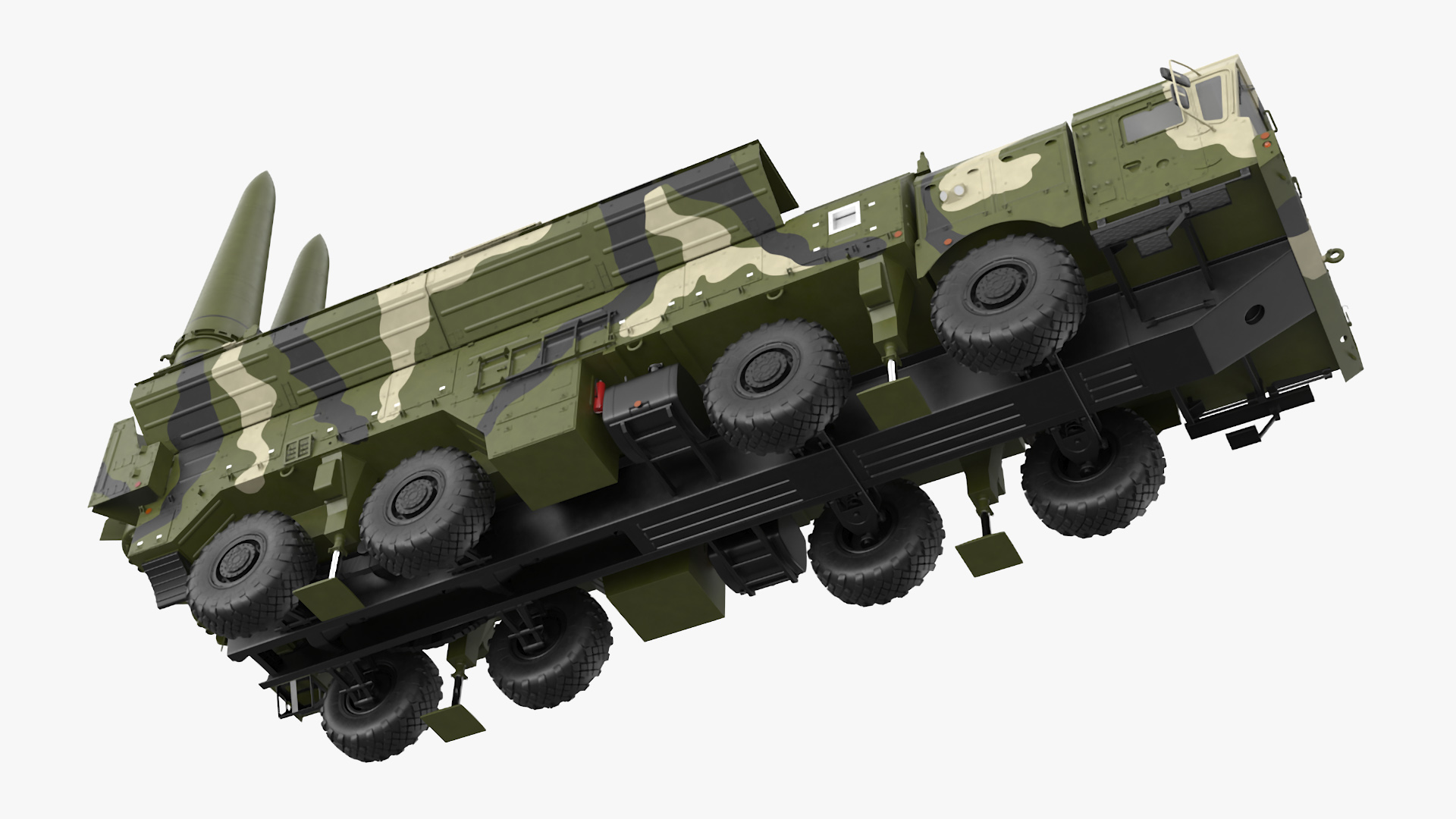 3D Iskander SS-26 Stone in Camouflage Coloring in Combat Readiness model