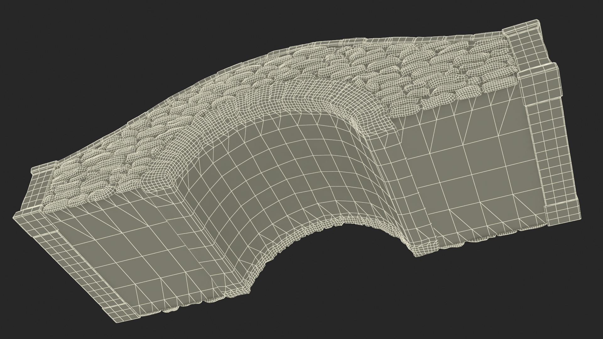 3D model Stone Arch Bridge Covered with Moss