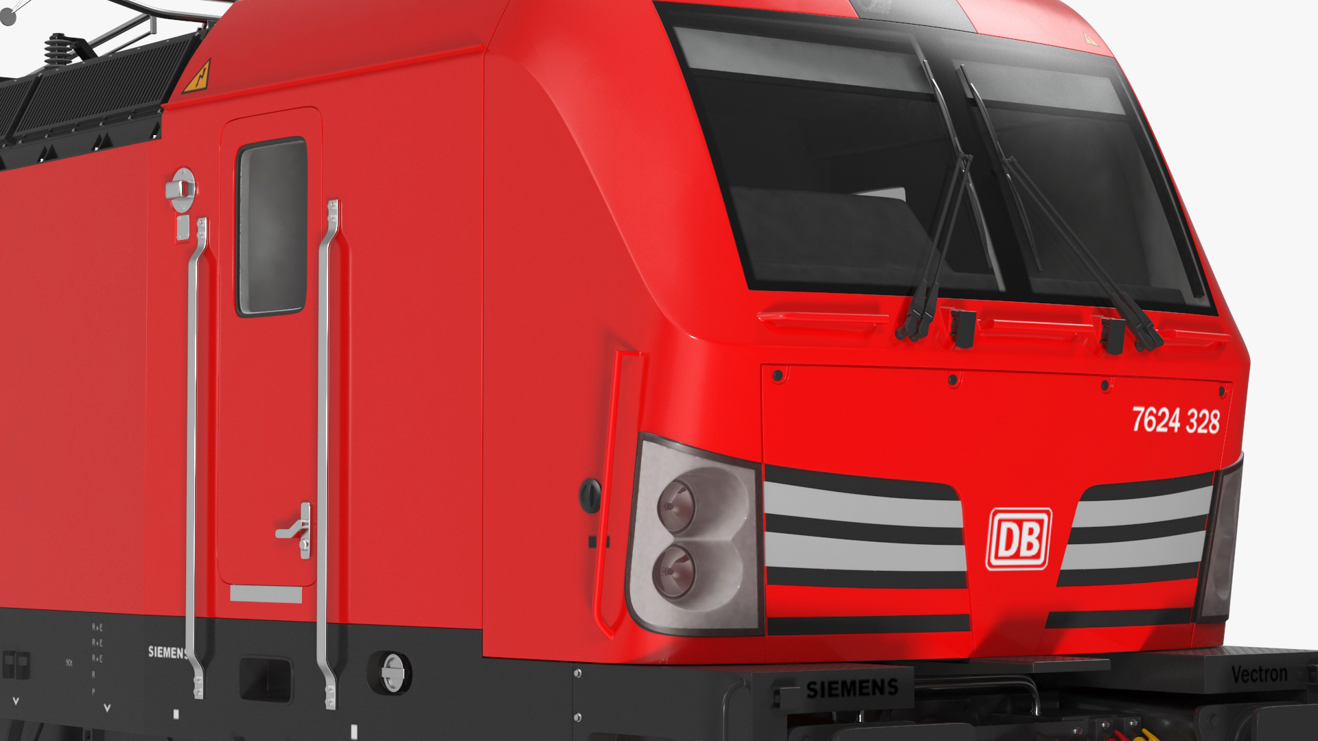 Red Siemens Vectron Locomotive Rigged 3D
